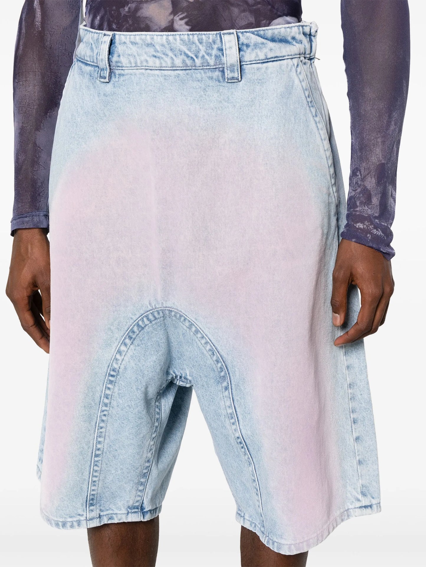 Souffle denim shorts