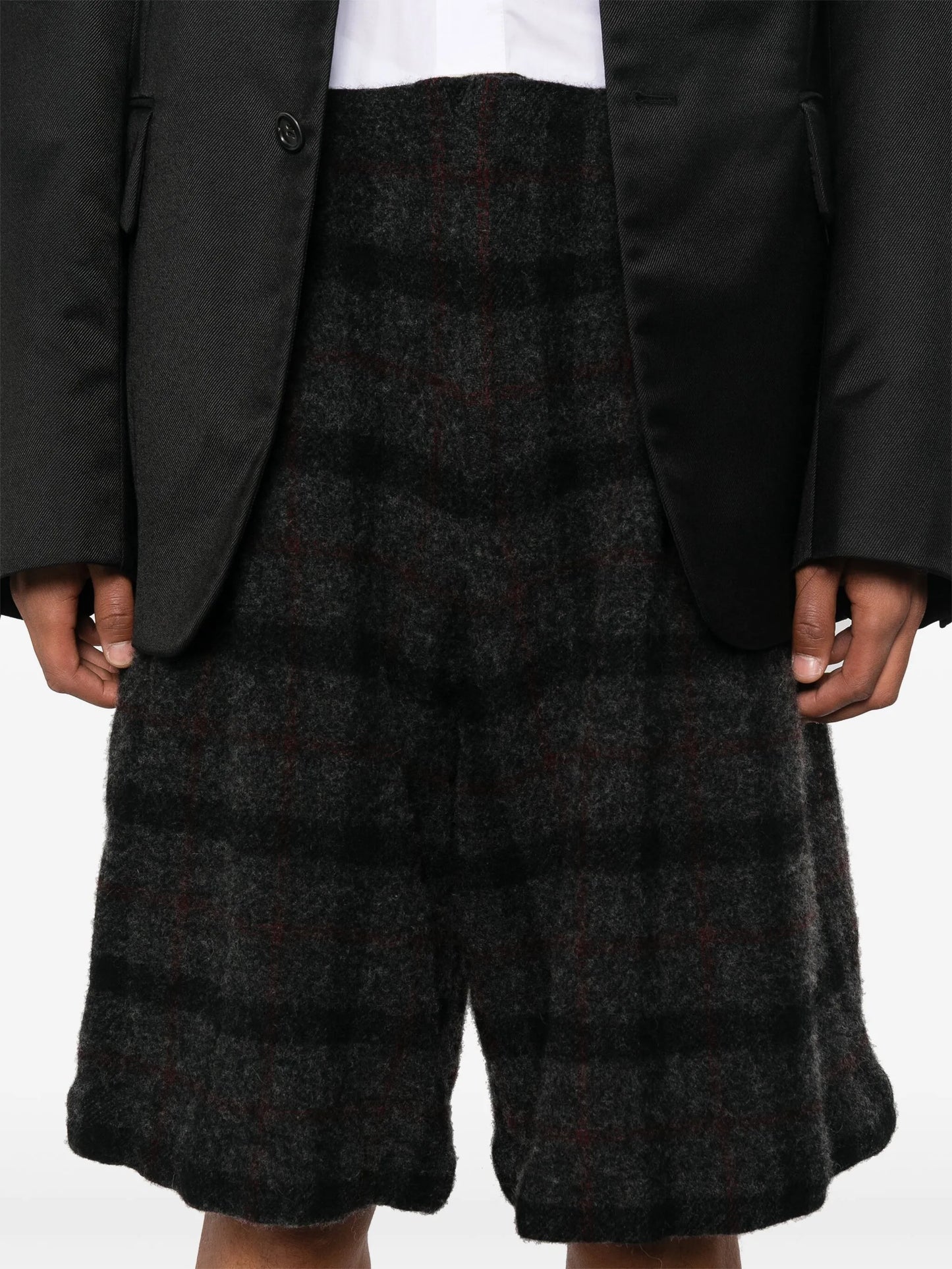 plaid-pattern shorts