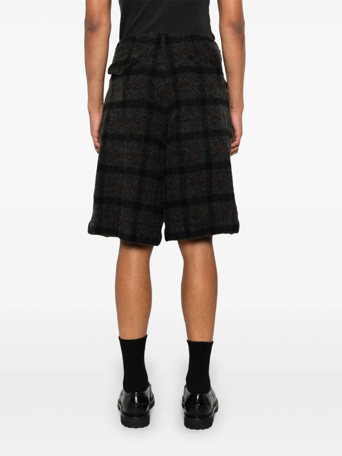 plaid-pattern shorts