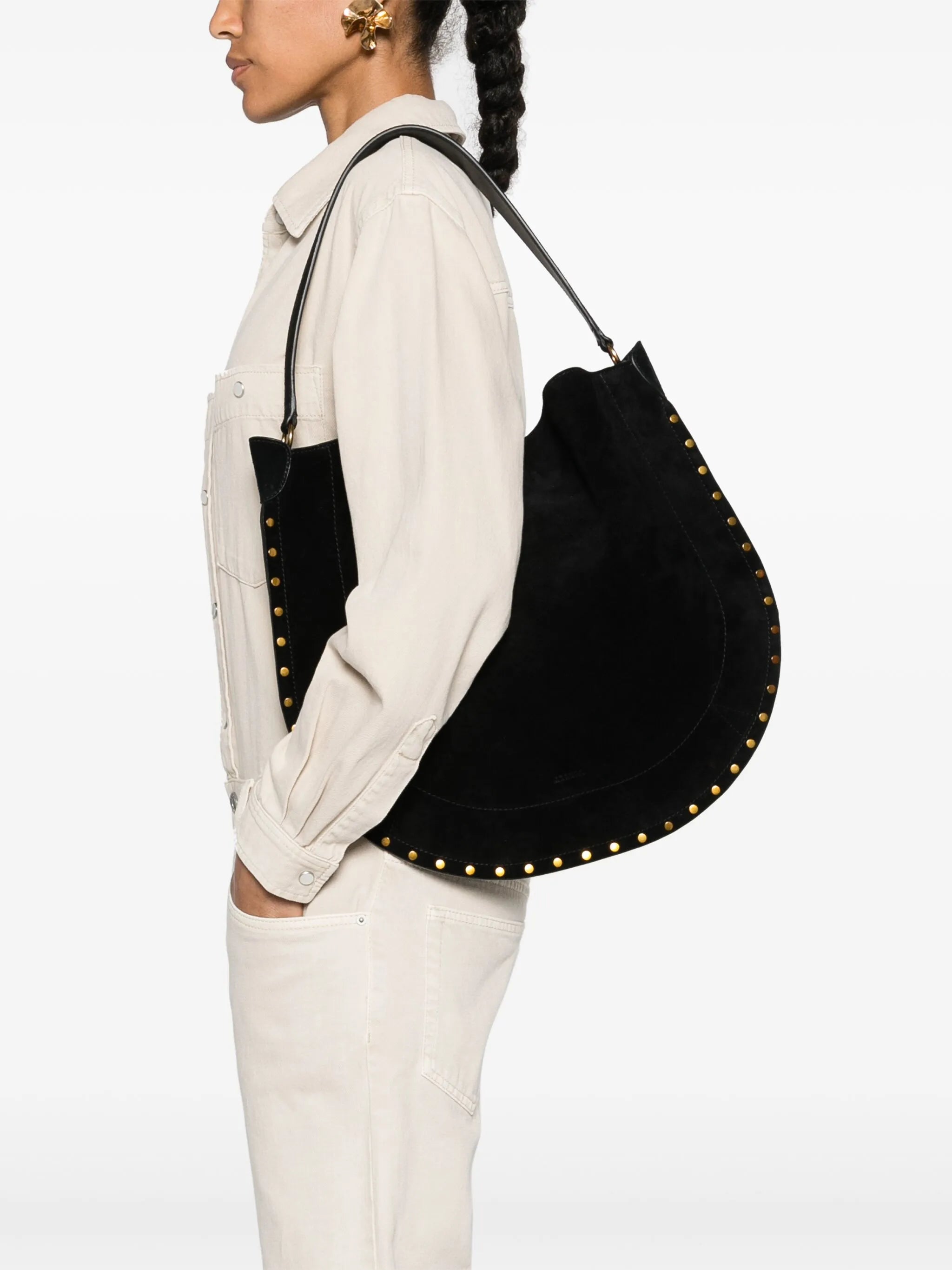 Oskan suede shoulder bag
