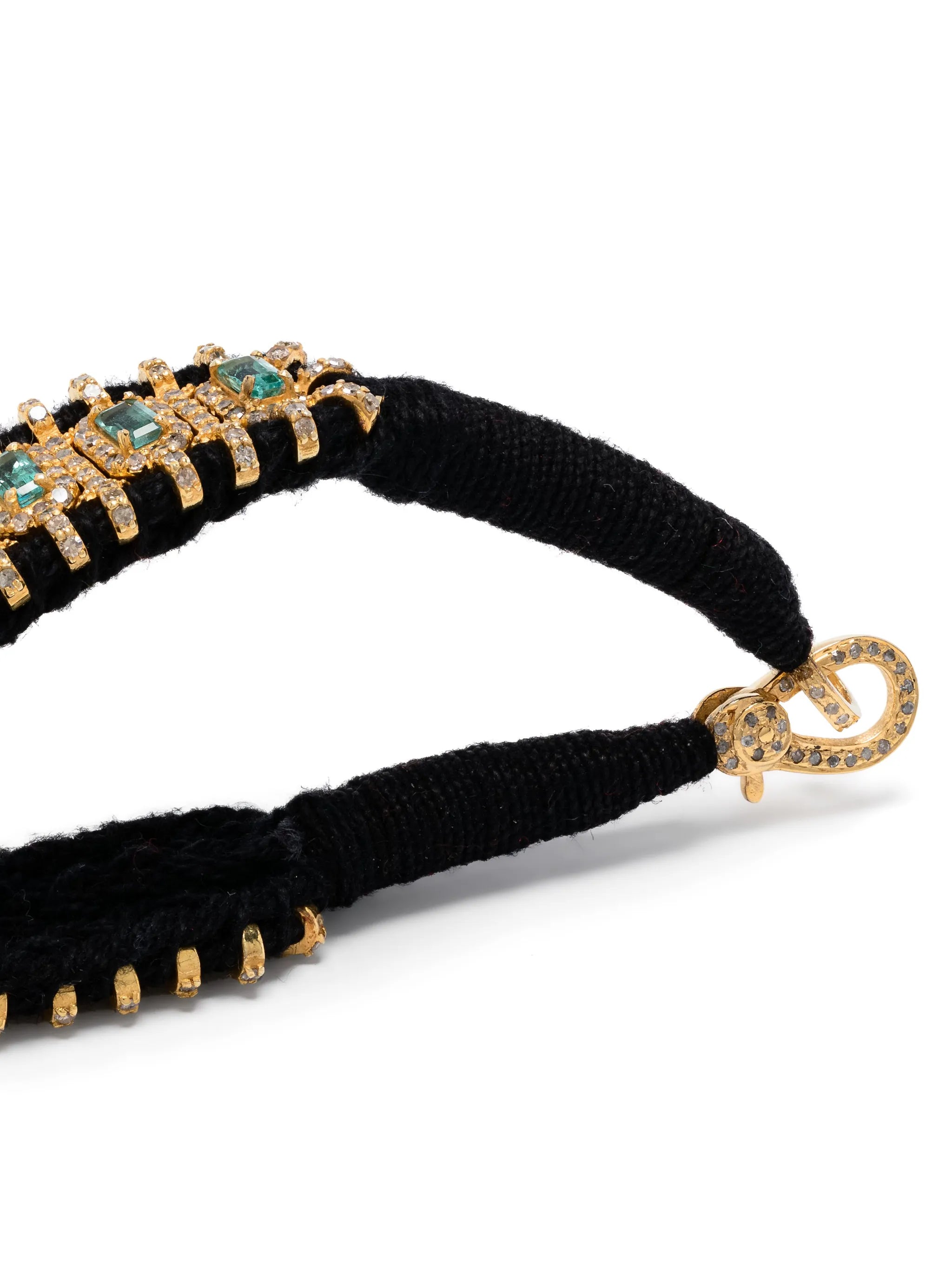 emerald and diamonds statement bracelet