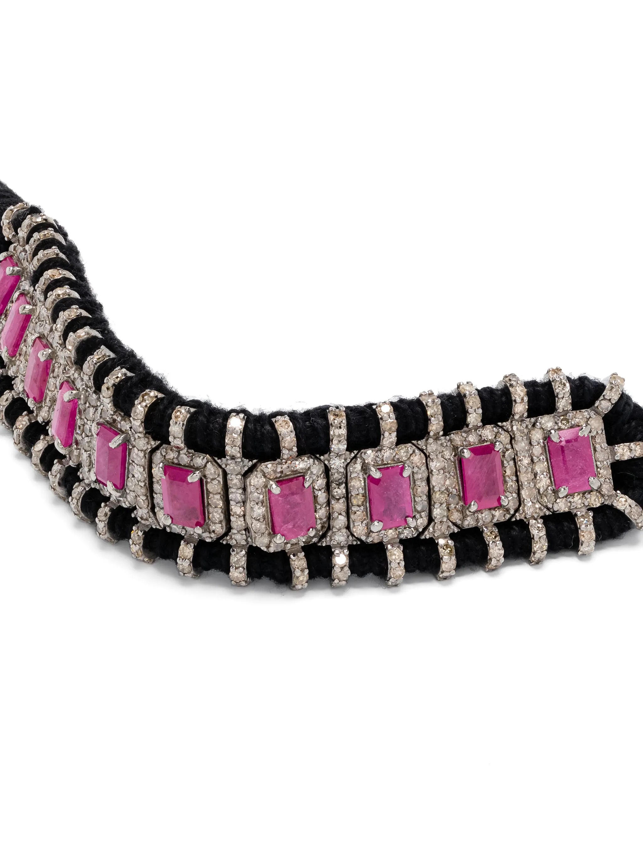 ruby and diamond statement bracelet