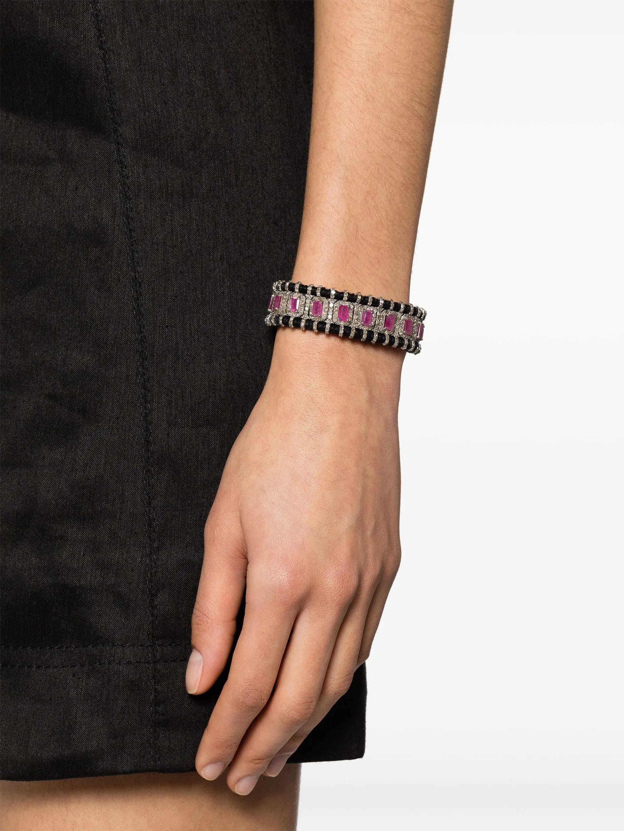 ruby and diamond statement bracelet