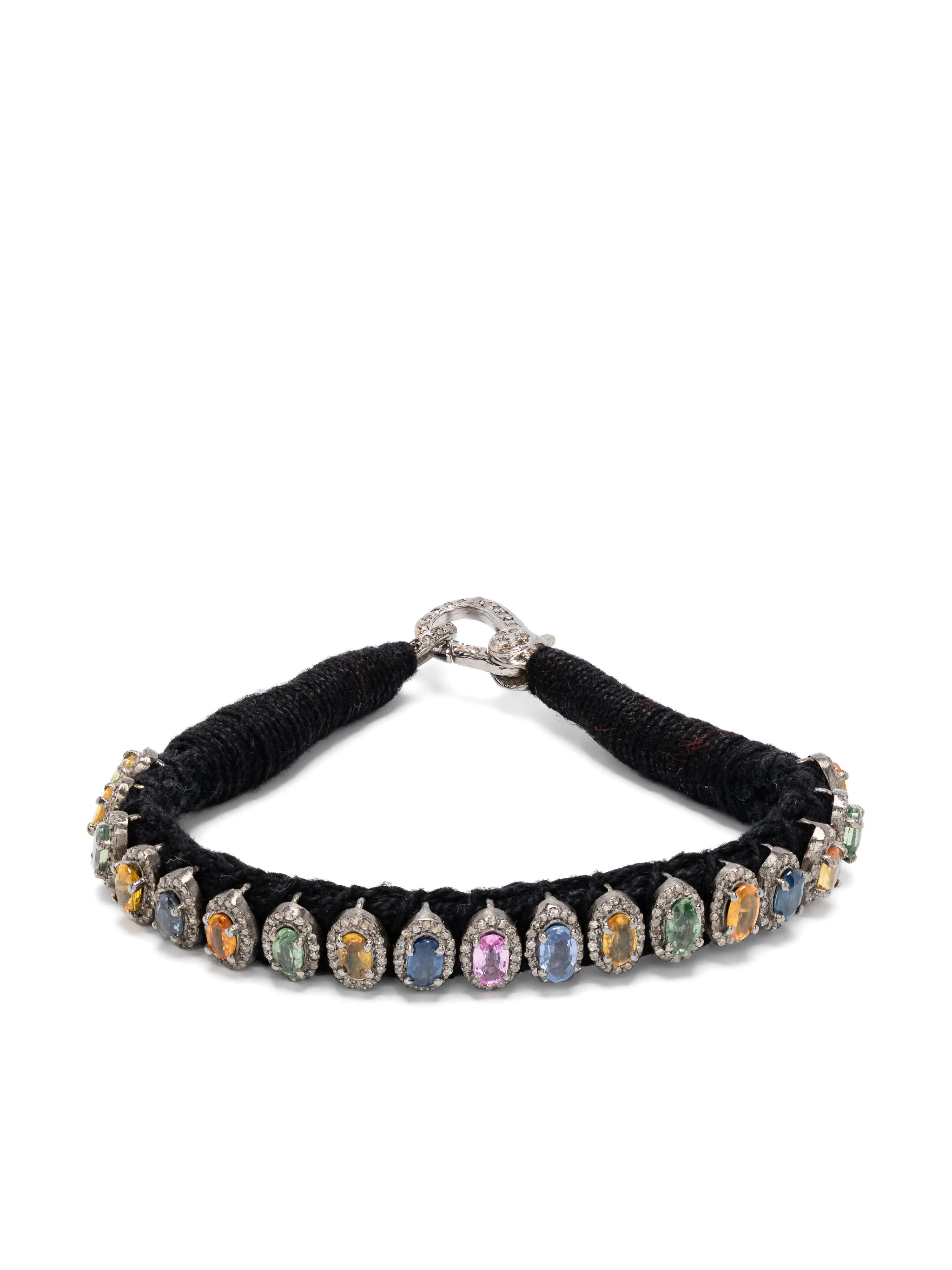 Rainbow Sapphire statement bracelet