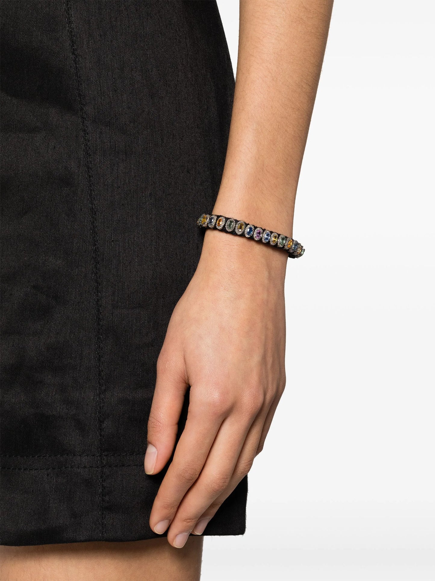 Rainbow Sapphire statement bracelet