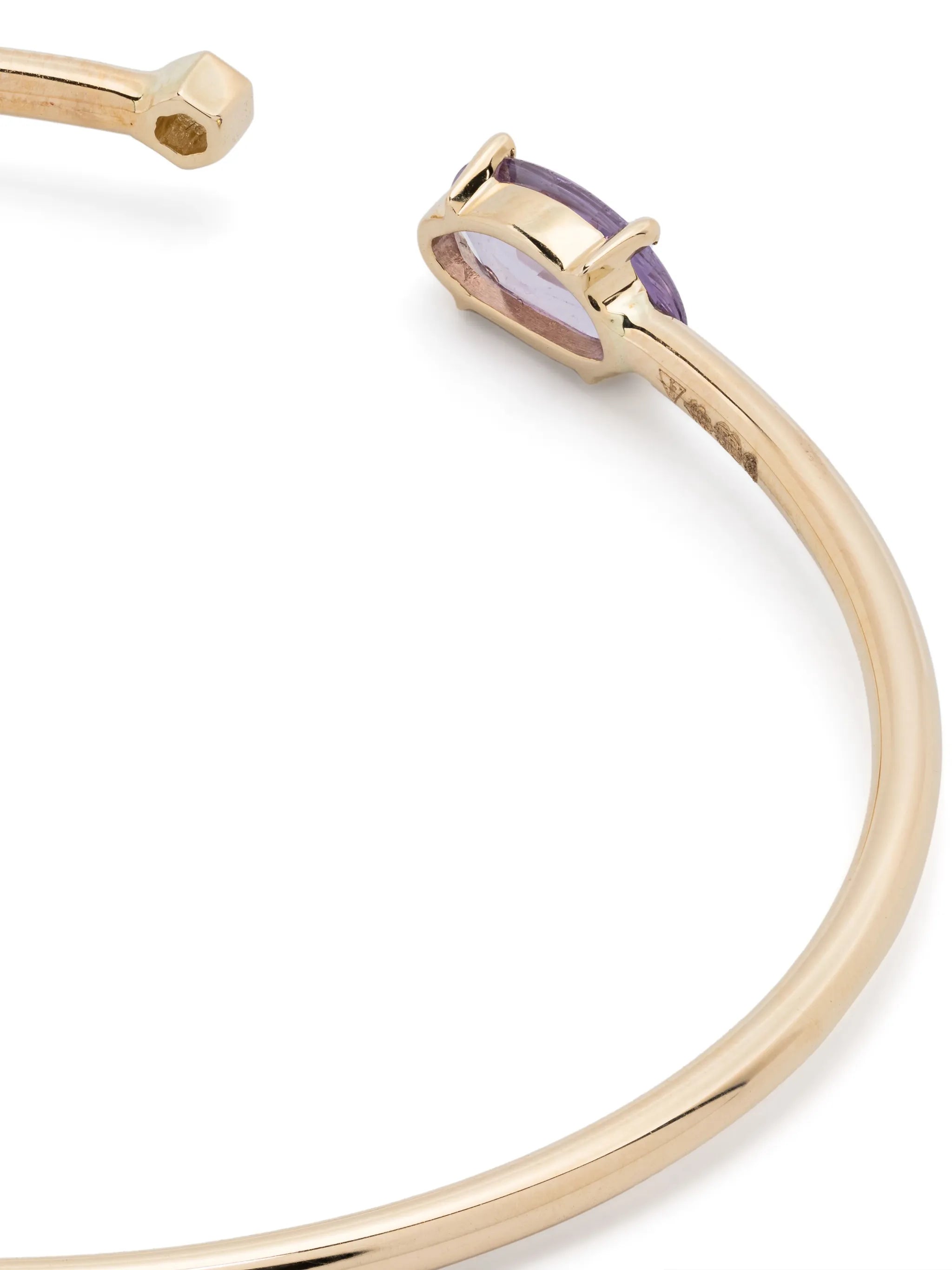14kt yellow gold Bendable pink sapphire cuff bracelet