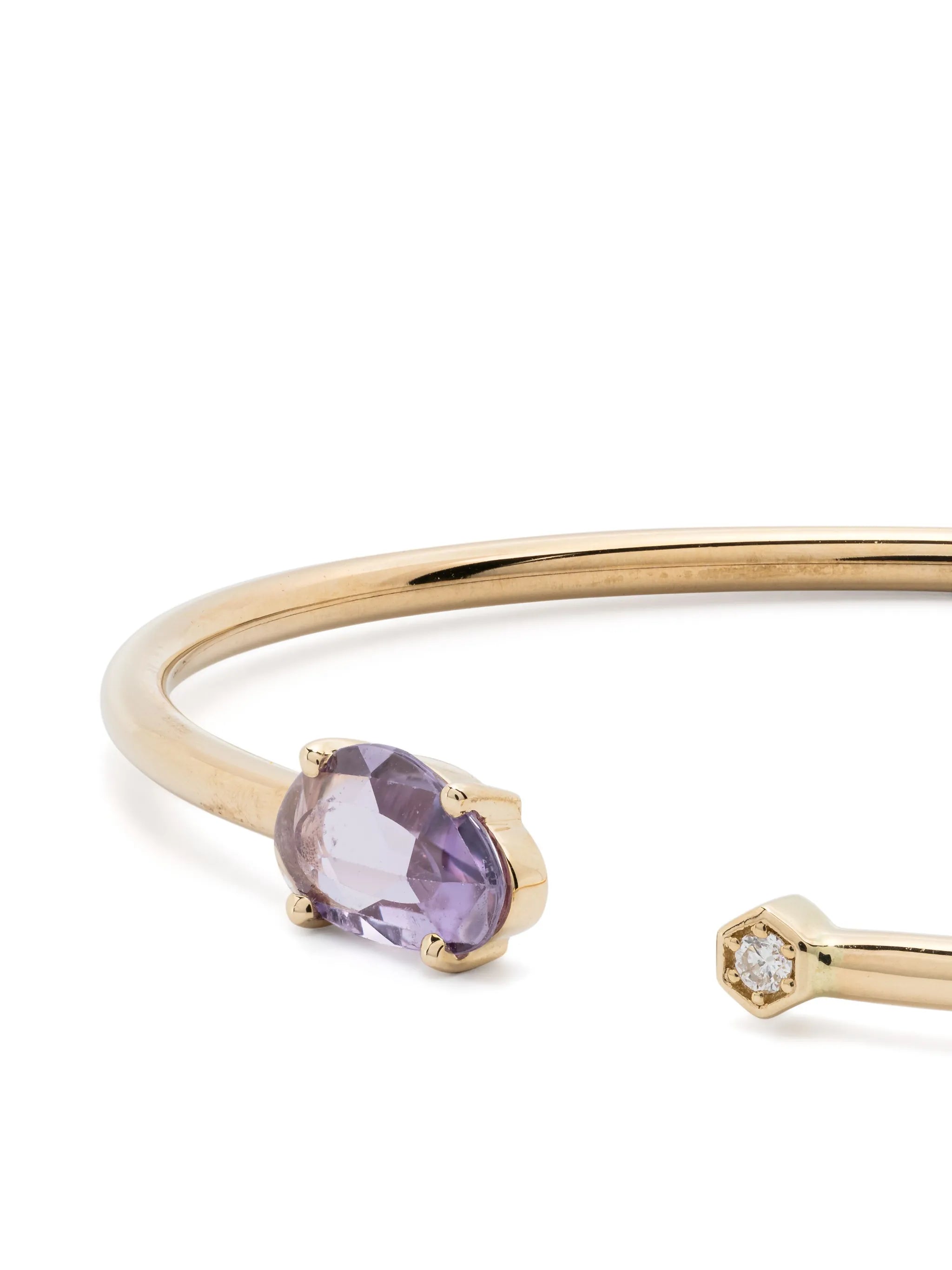 14kt yellow gold Bendable pink sapphire cuff bracelet