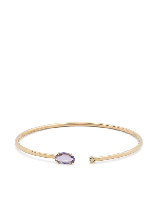 14kt yellow gold Bendable pink sapphire cuff bracelet