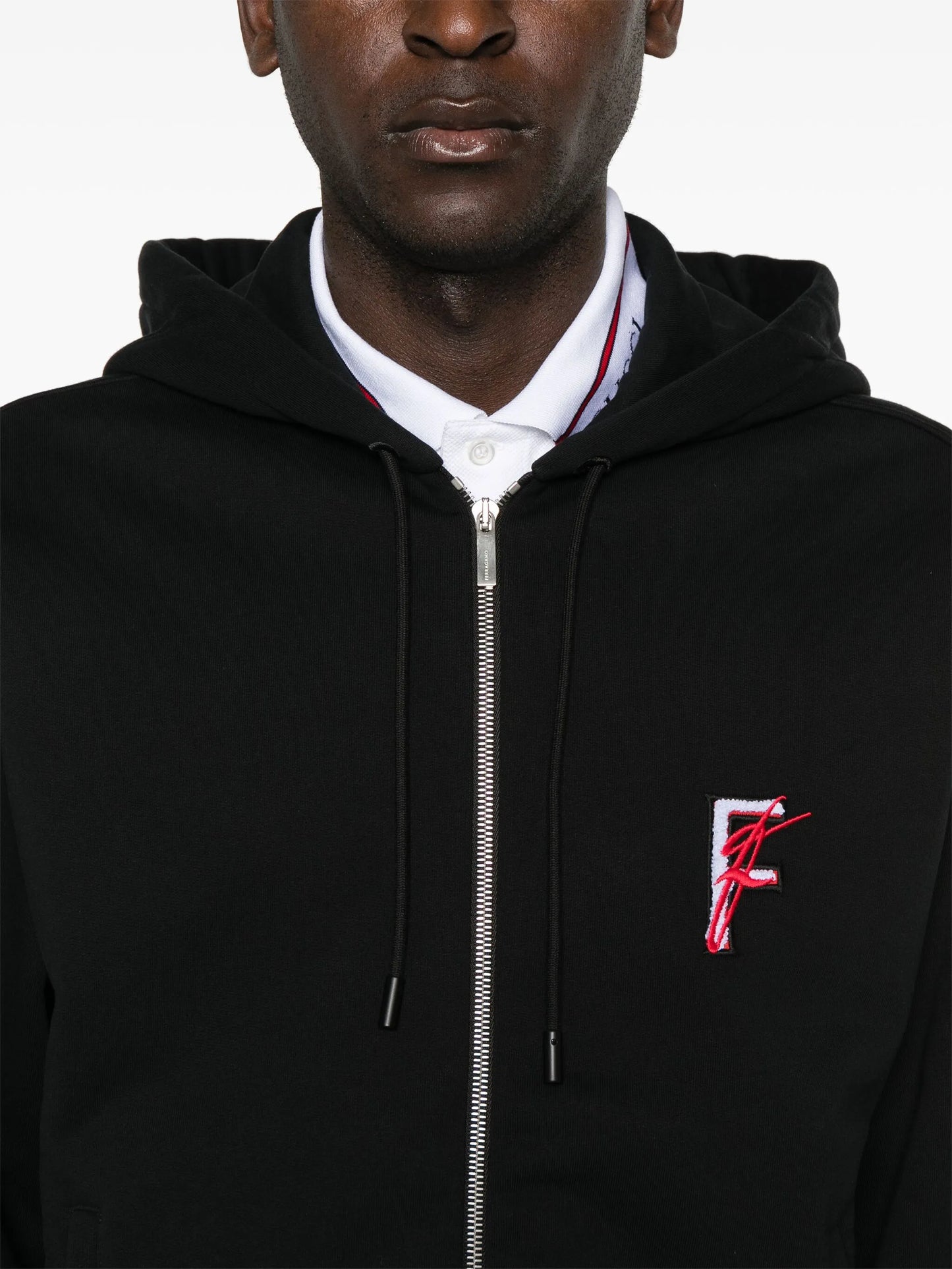 logo-embroidered cotton hoodie