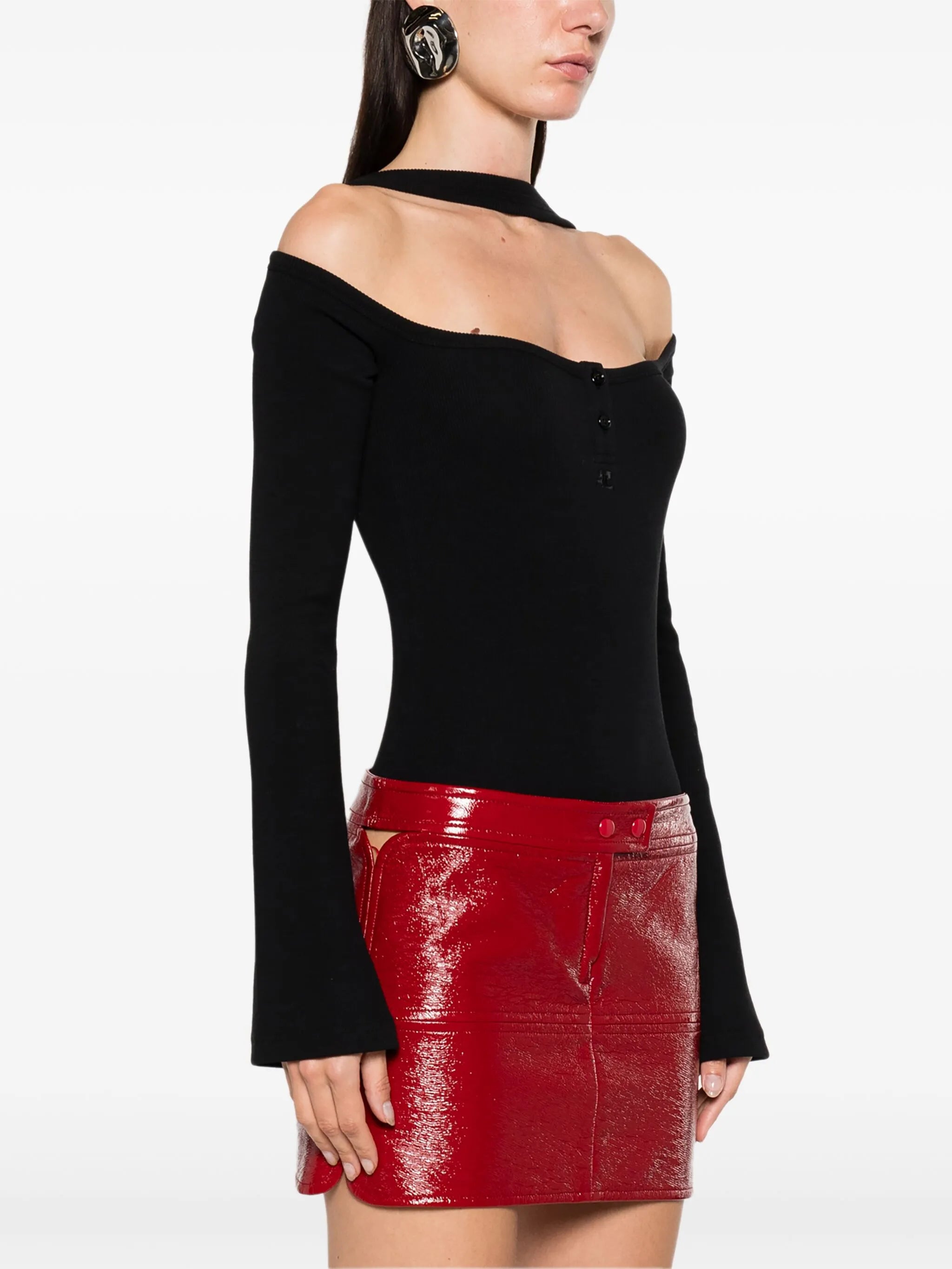 Hyperbole 90's cold-shoulder bodysuit