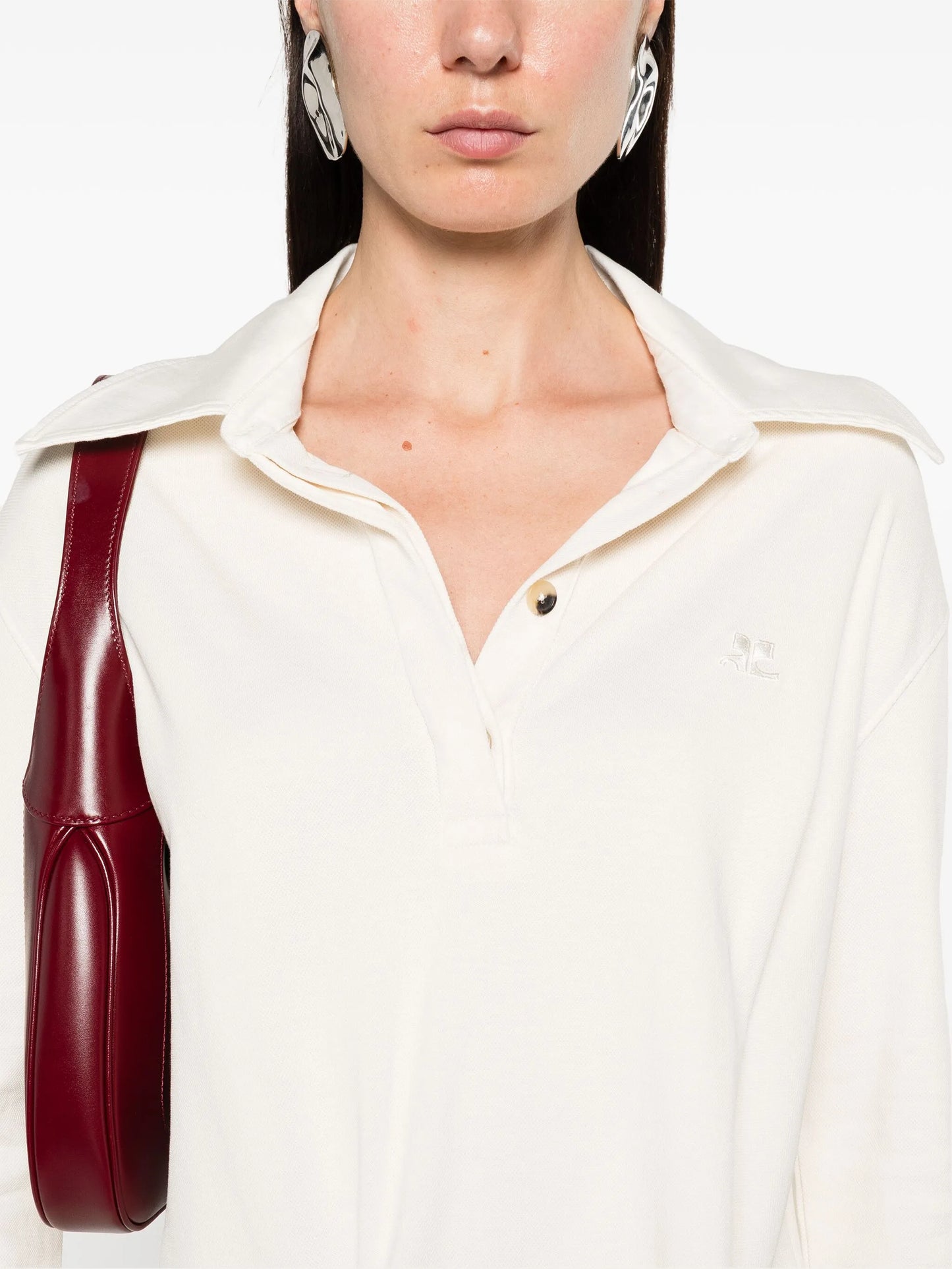 twist-detail polo dress