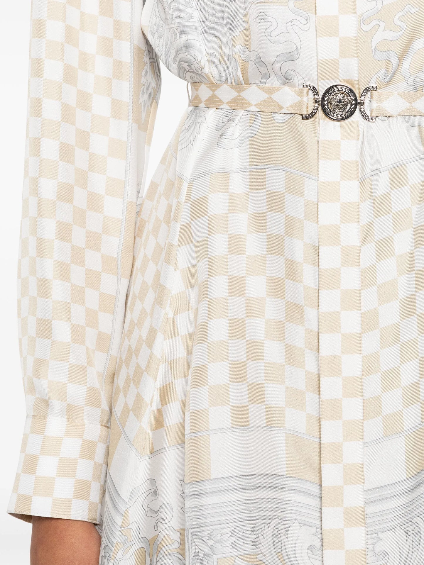 baroque pattern-print silk dress
