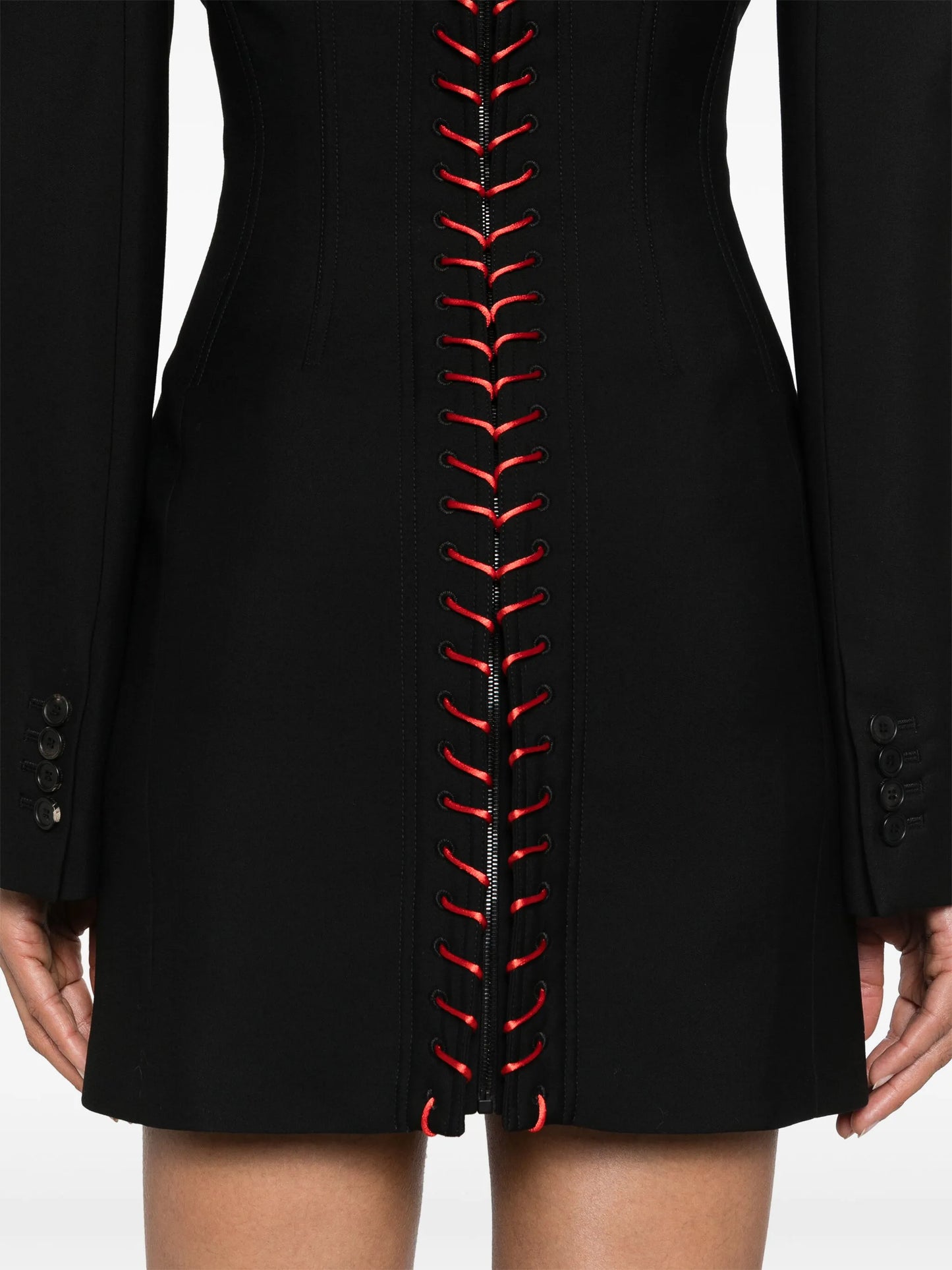 whipstitch-detailing slashed minidress