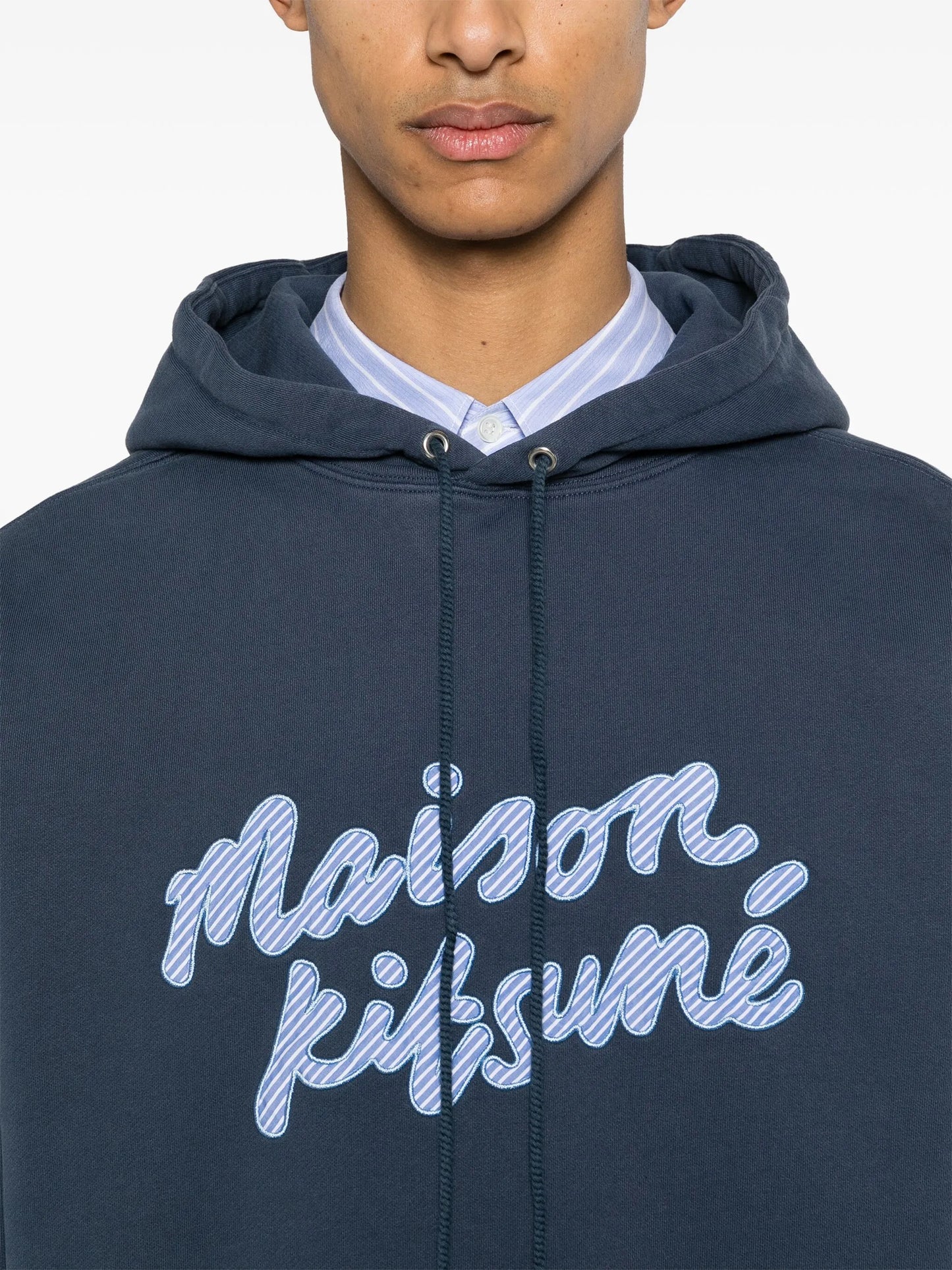 logo-patch cotton hoodie