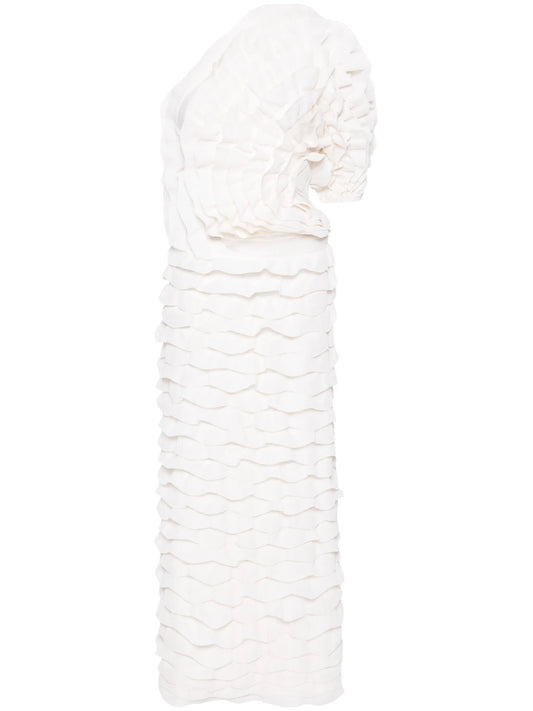 ruffled asymmetric maxi dress