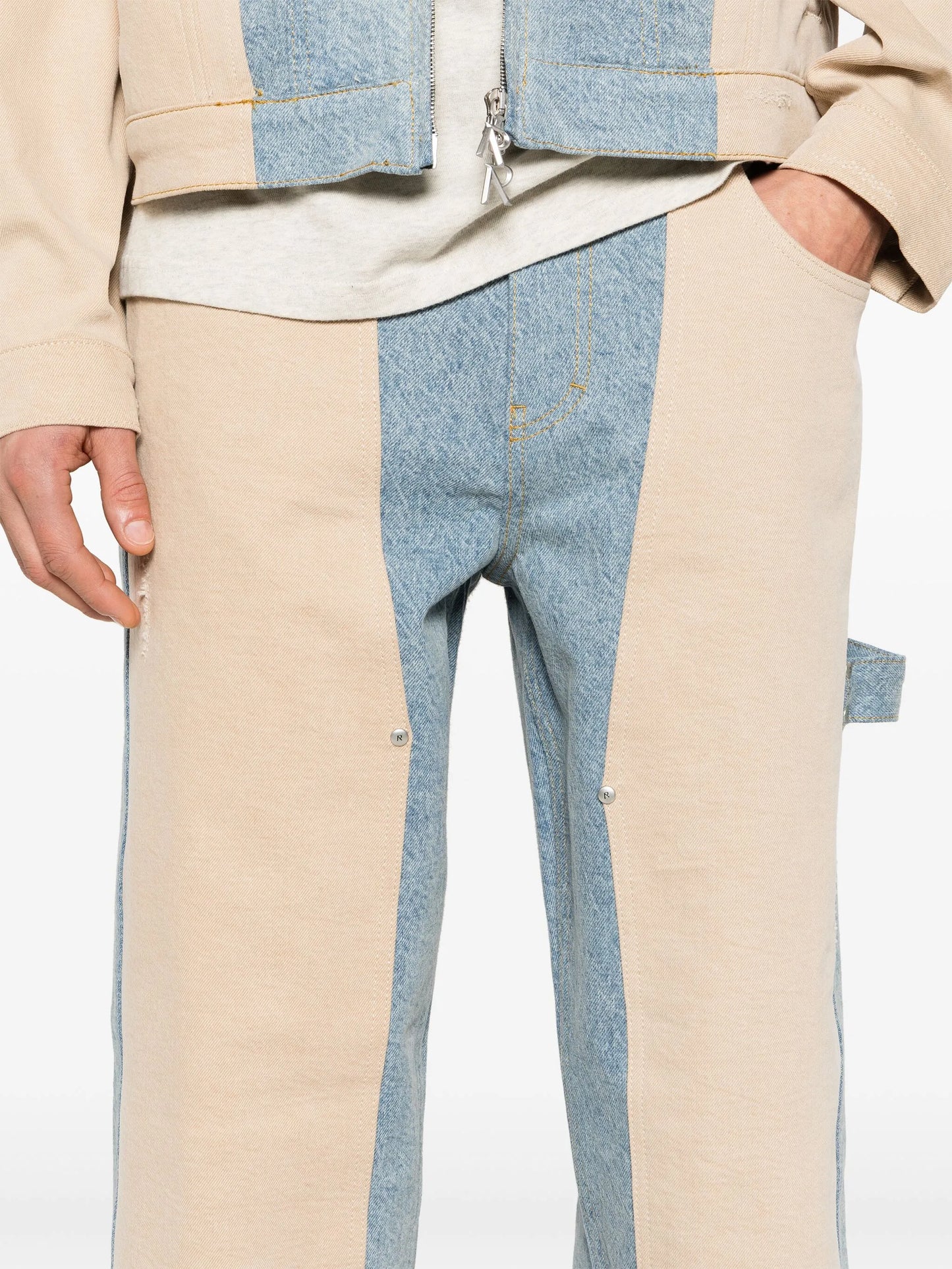 R3C-V2 colour-block carpenter jeans