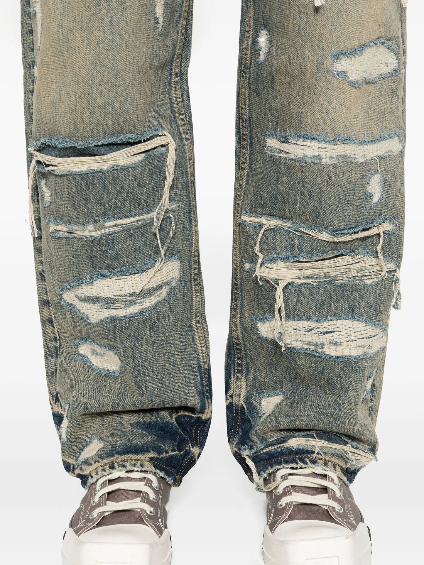 R3D distressed straight-leg jeans