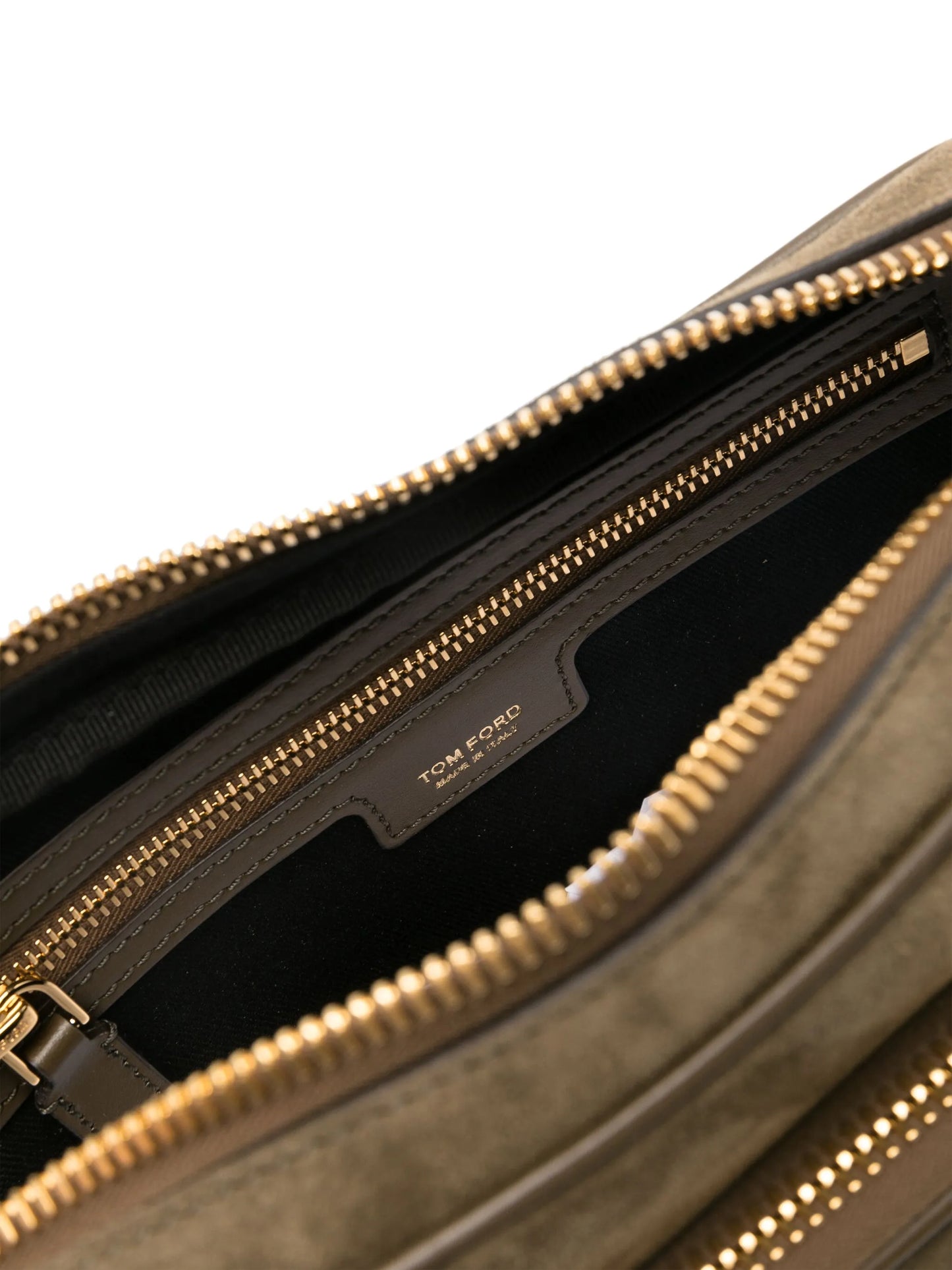 logo-patch suede messenger bag