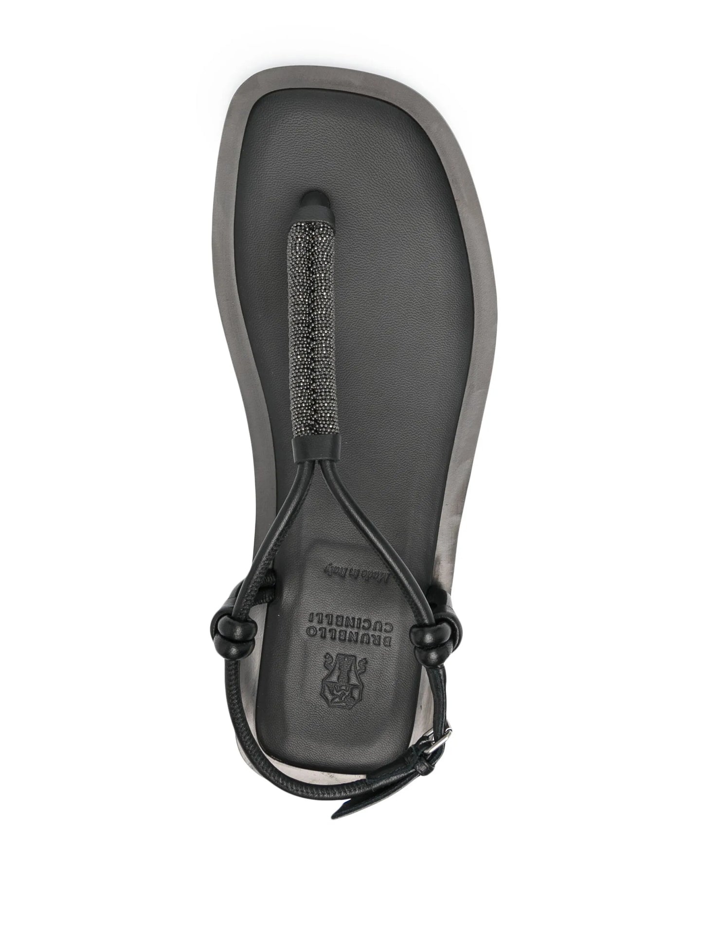 Monili-chain leather sandals