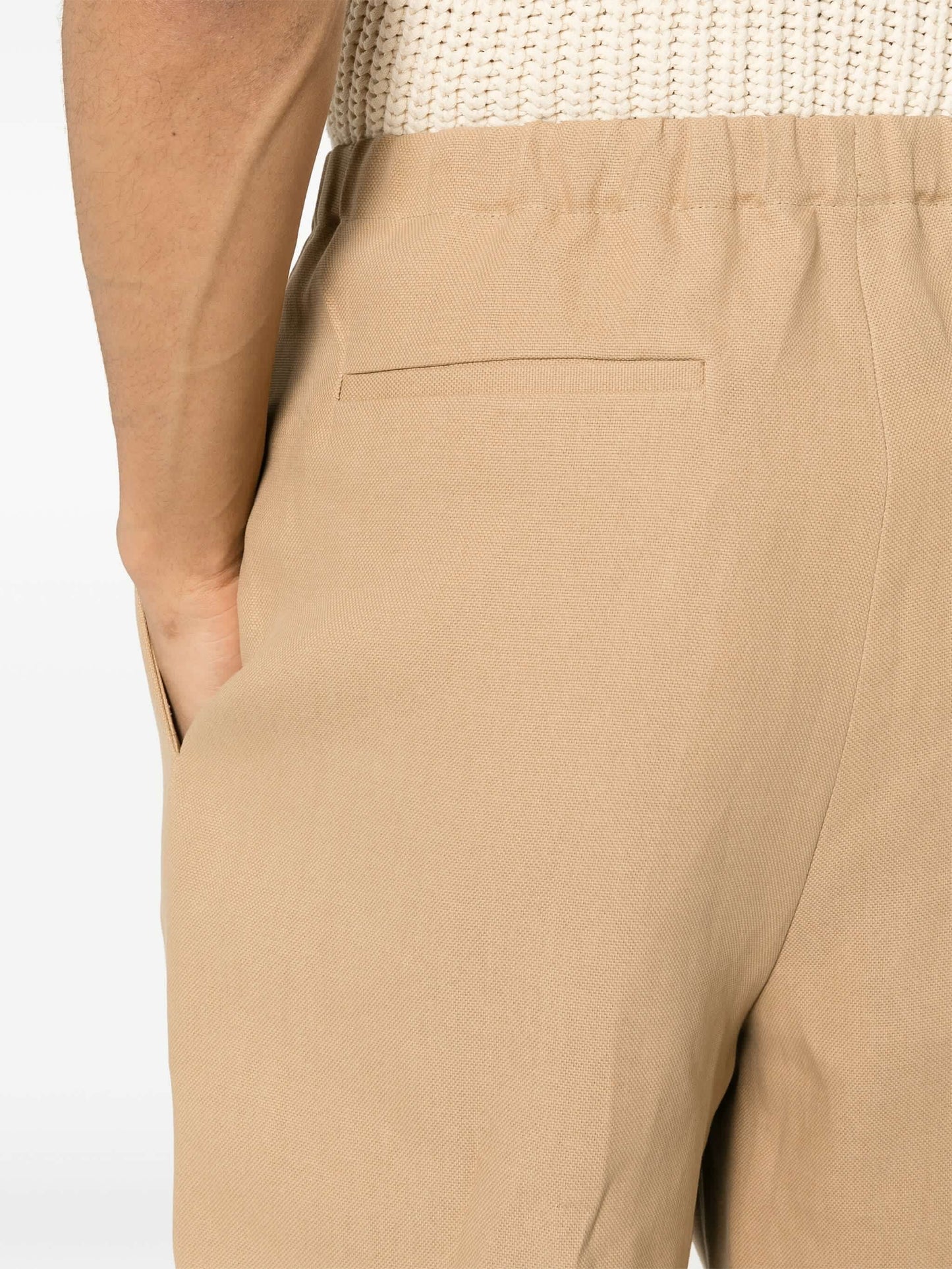 canvas straight-leg trousers