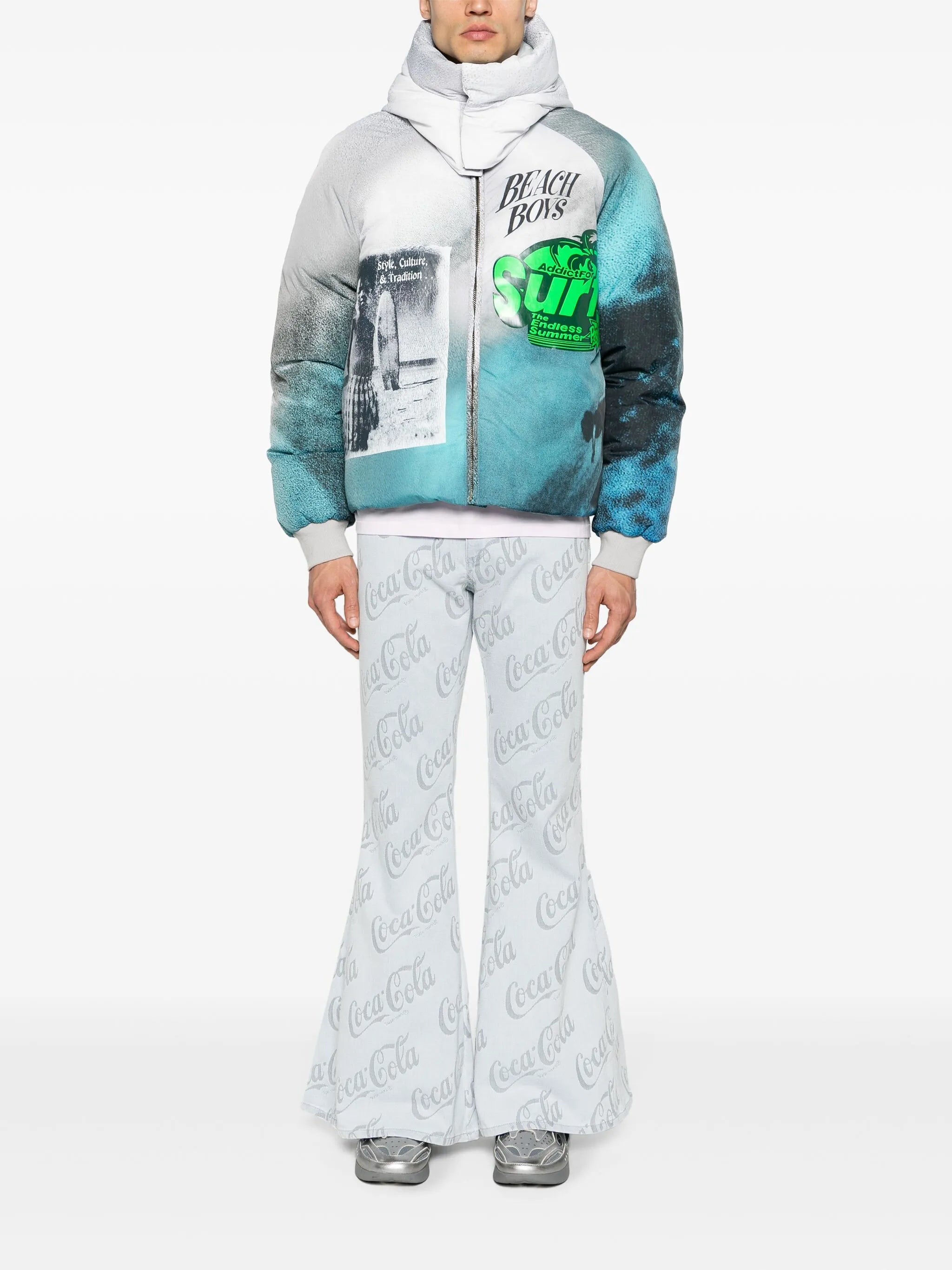 x Coca-Cola jacquard flared jeans