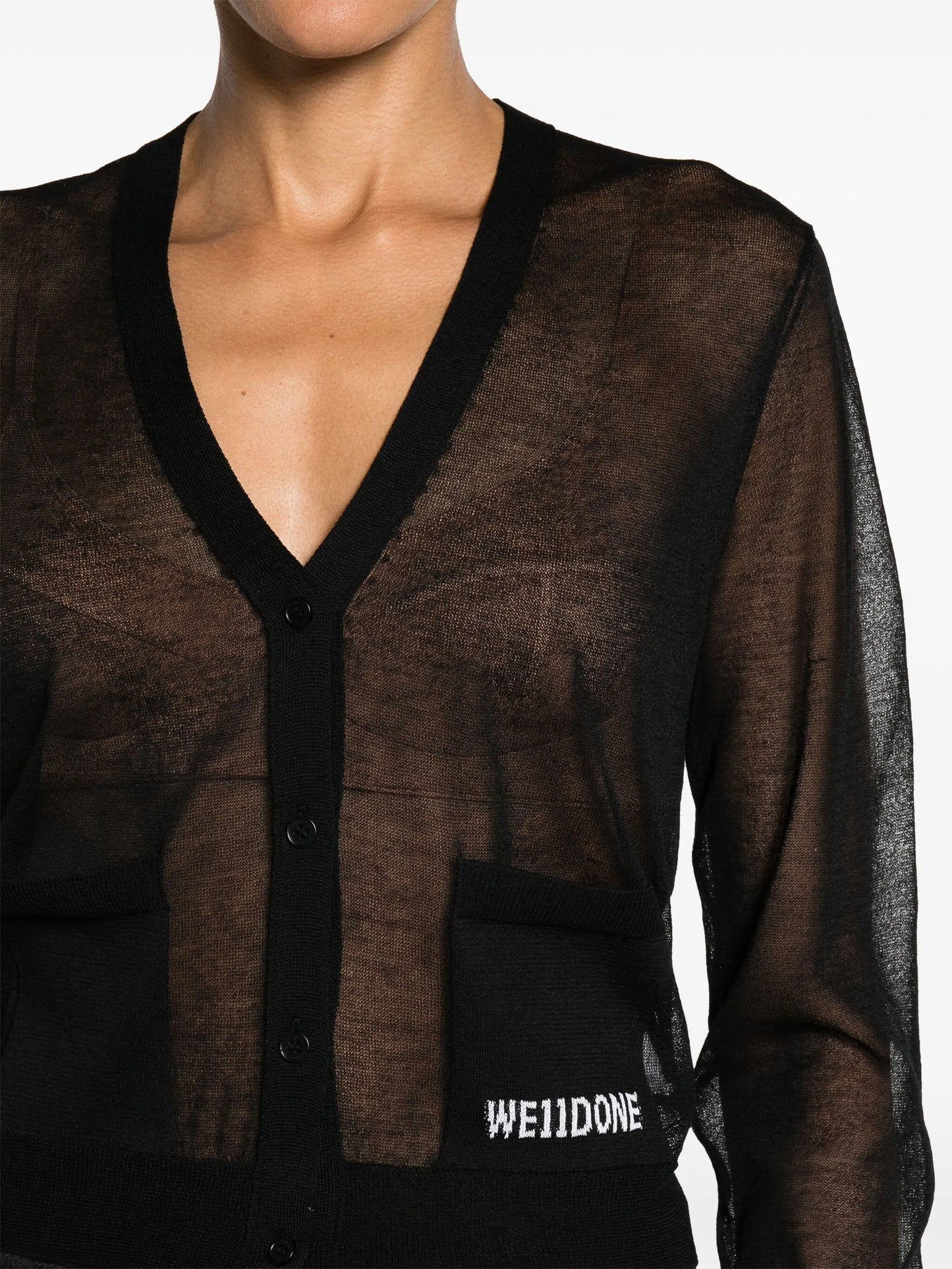 sheer knitted cardigan