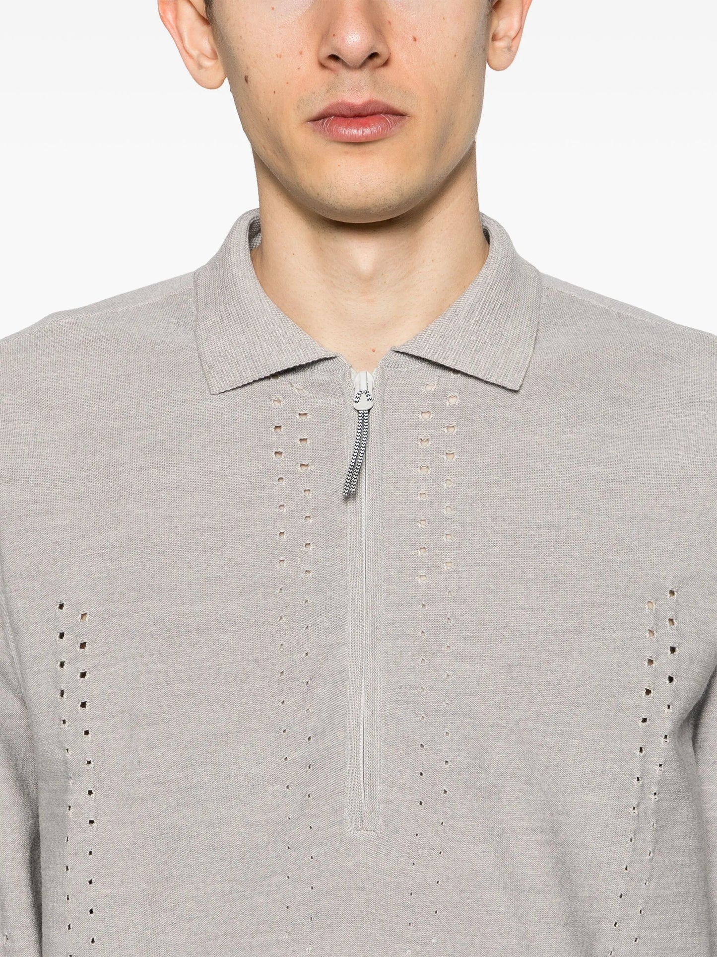 knitted merino wool polo shirt