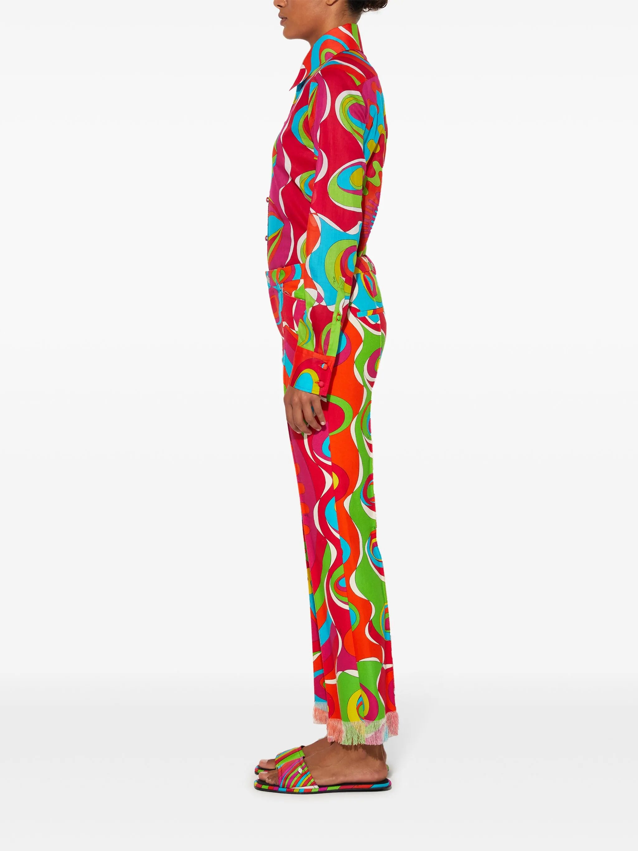 Bersaglio-Print cotton trousers