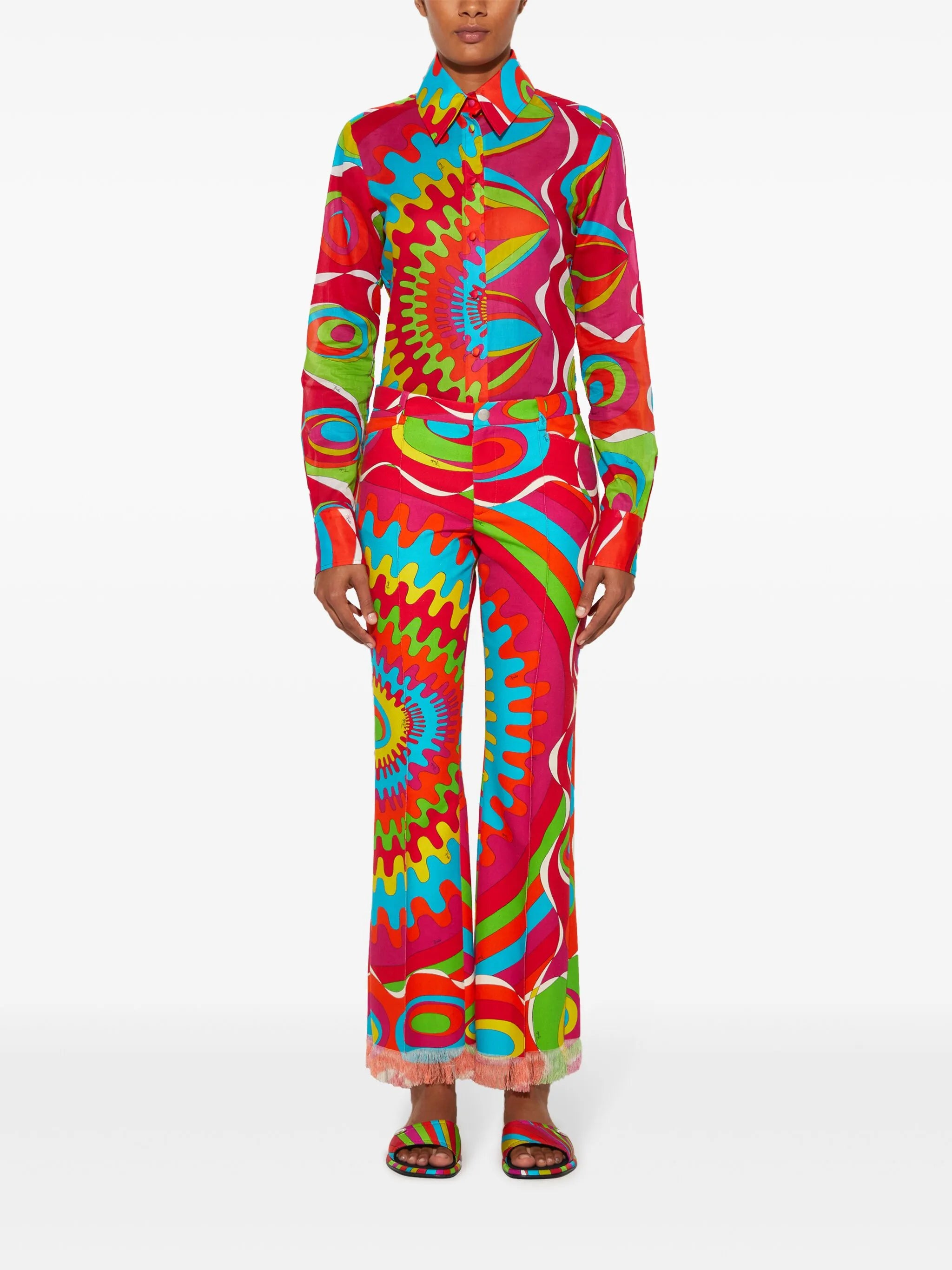 Bersaglio-Print cotton trousers