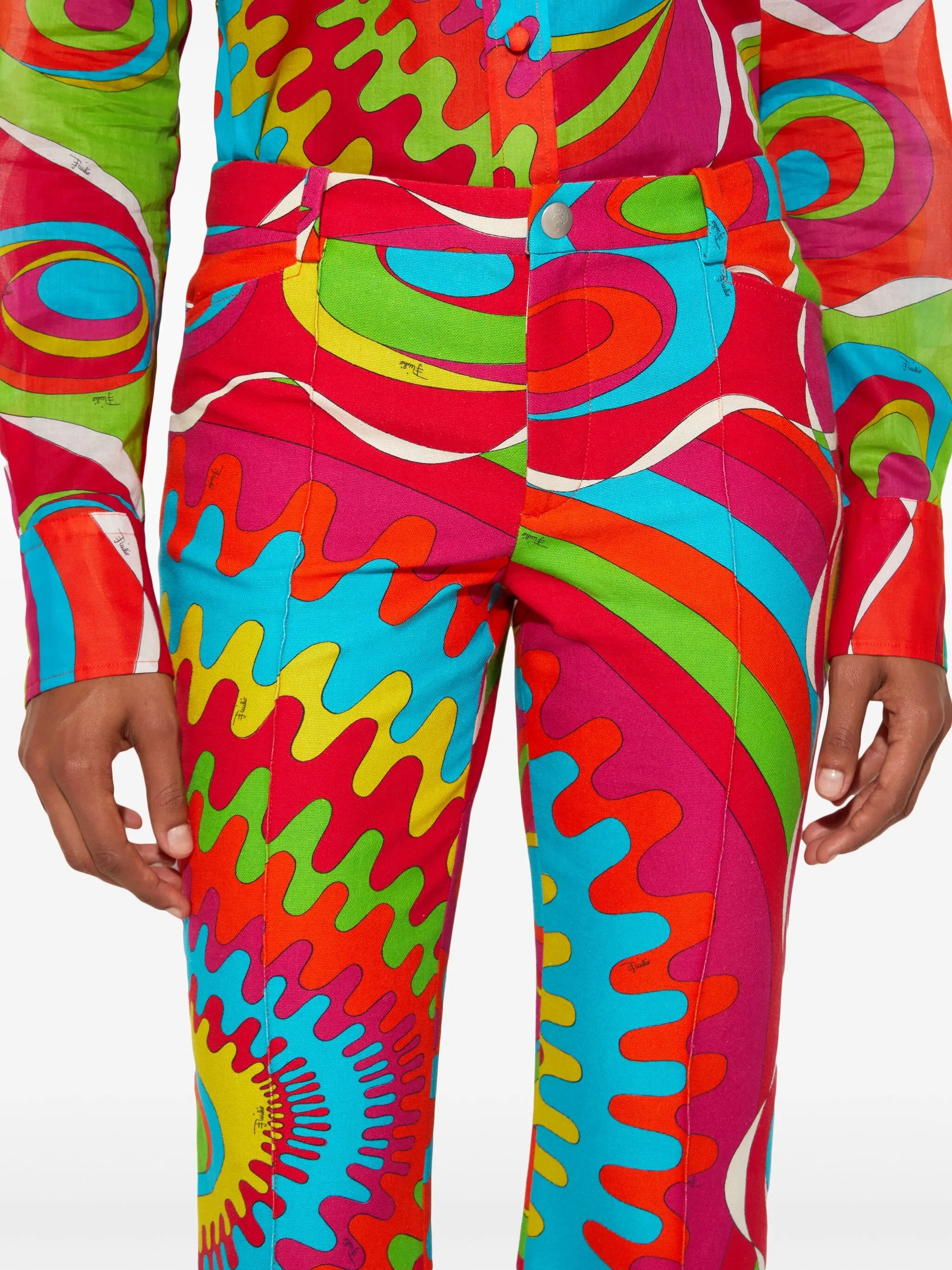 Bersaglio-Print cotton trousers