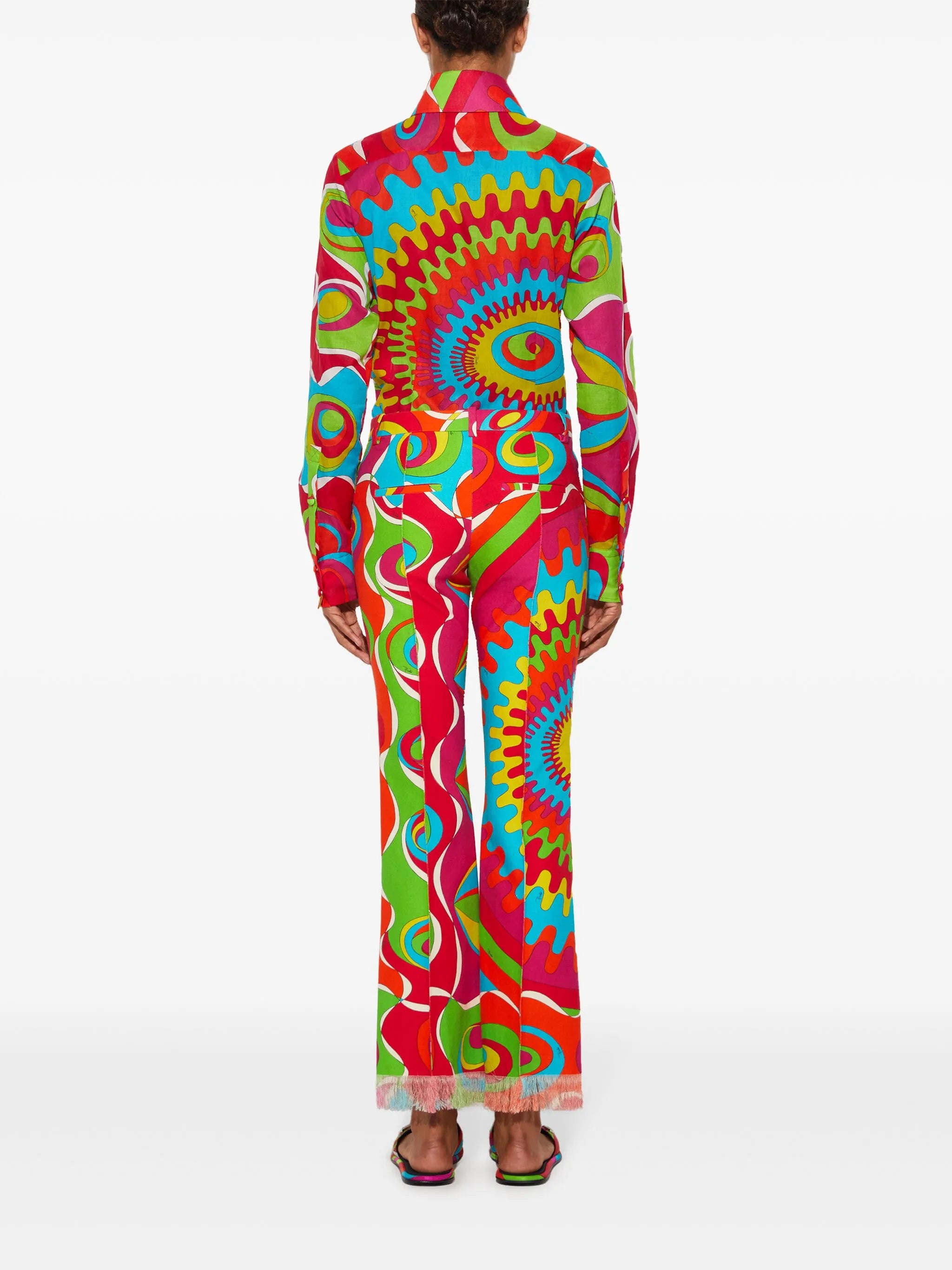 Bersaglio-Print cotton trousers
