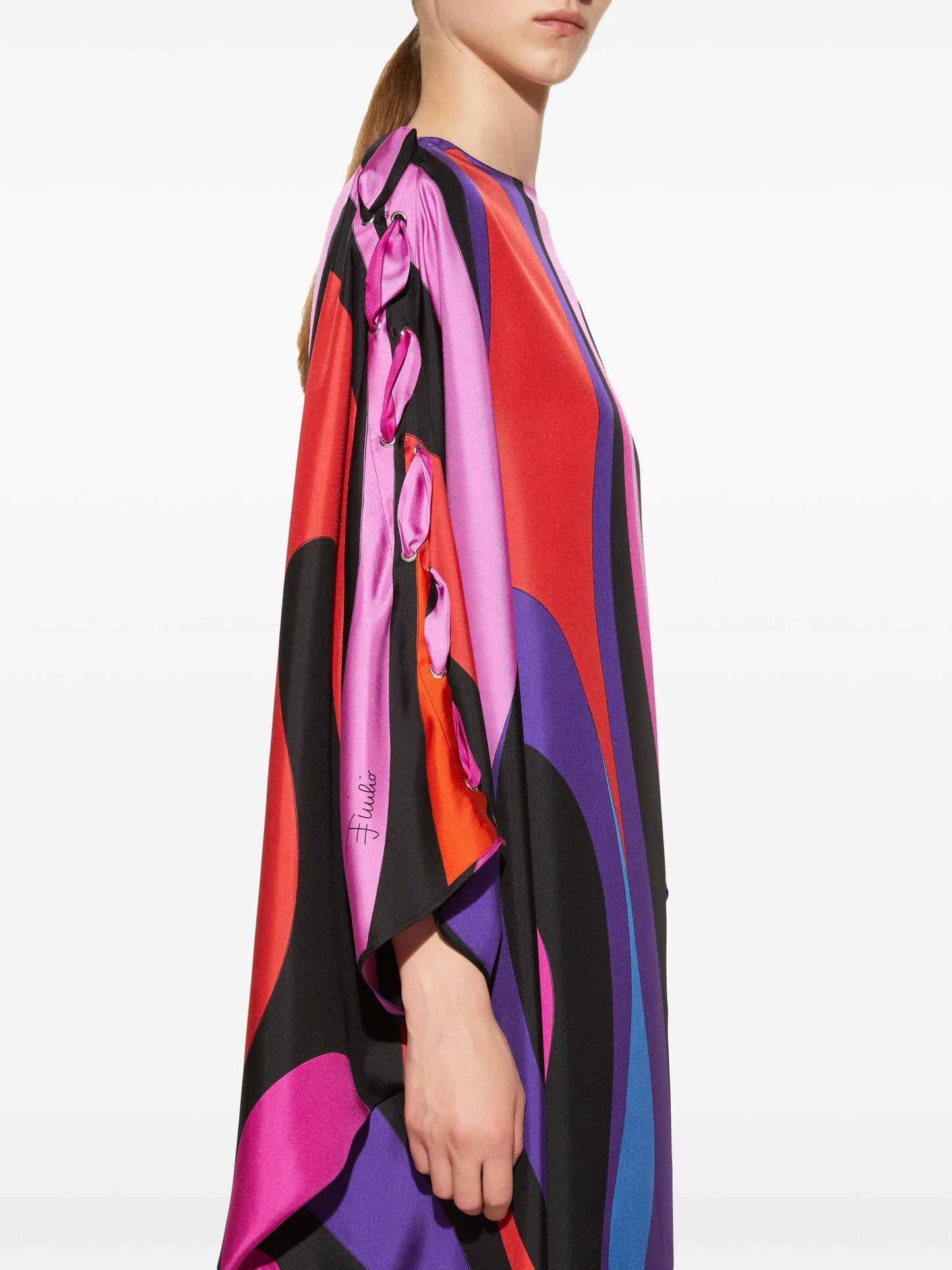 Marmo-print silk dress