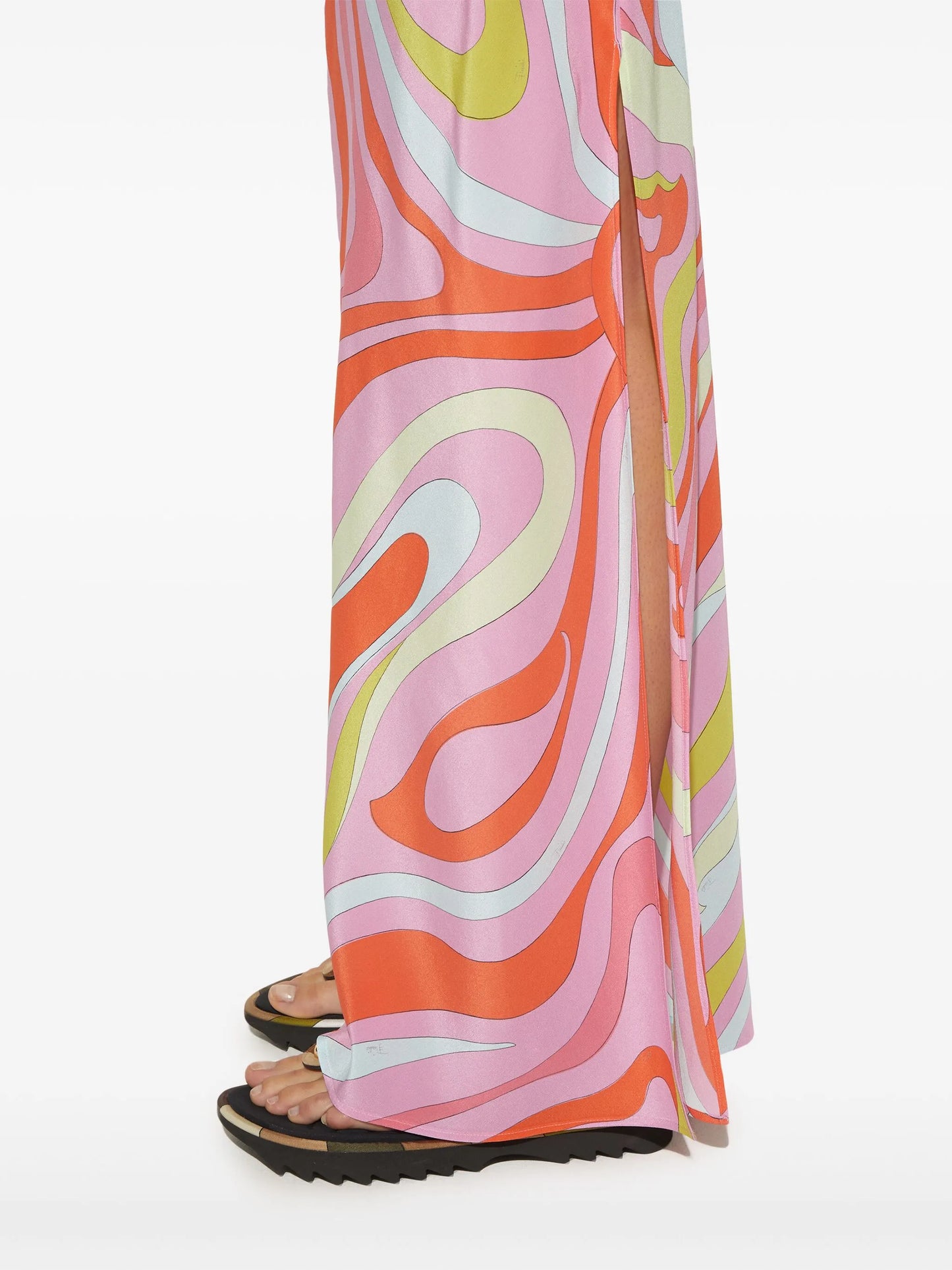 Marmo-print silk dress