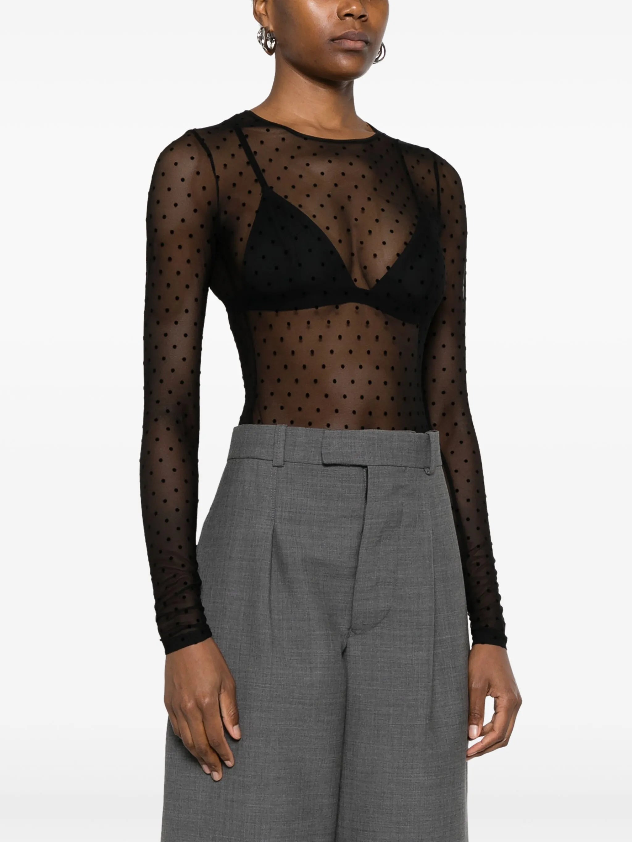 polka-dot bodysuit