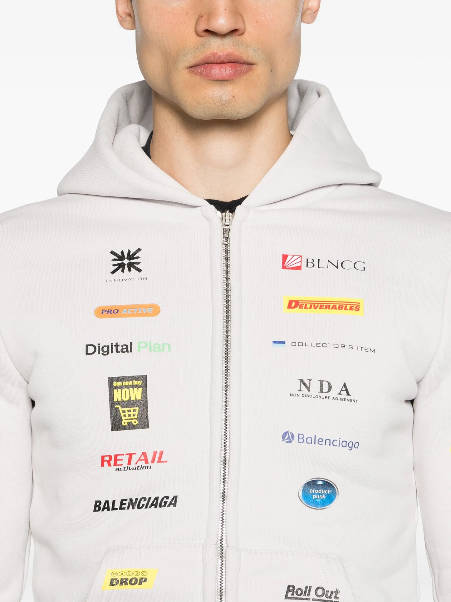Business English logo-print hoodie