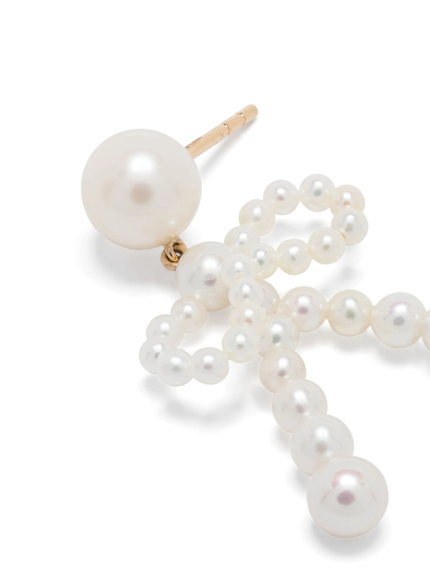 14kt yellow gold Bow freshwater pearl earrings