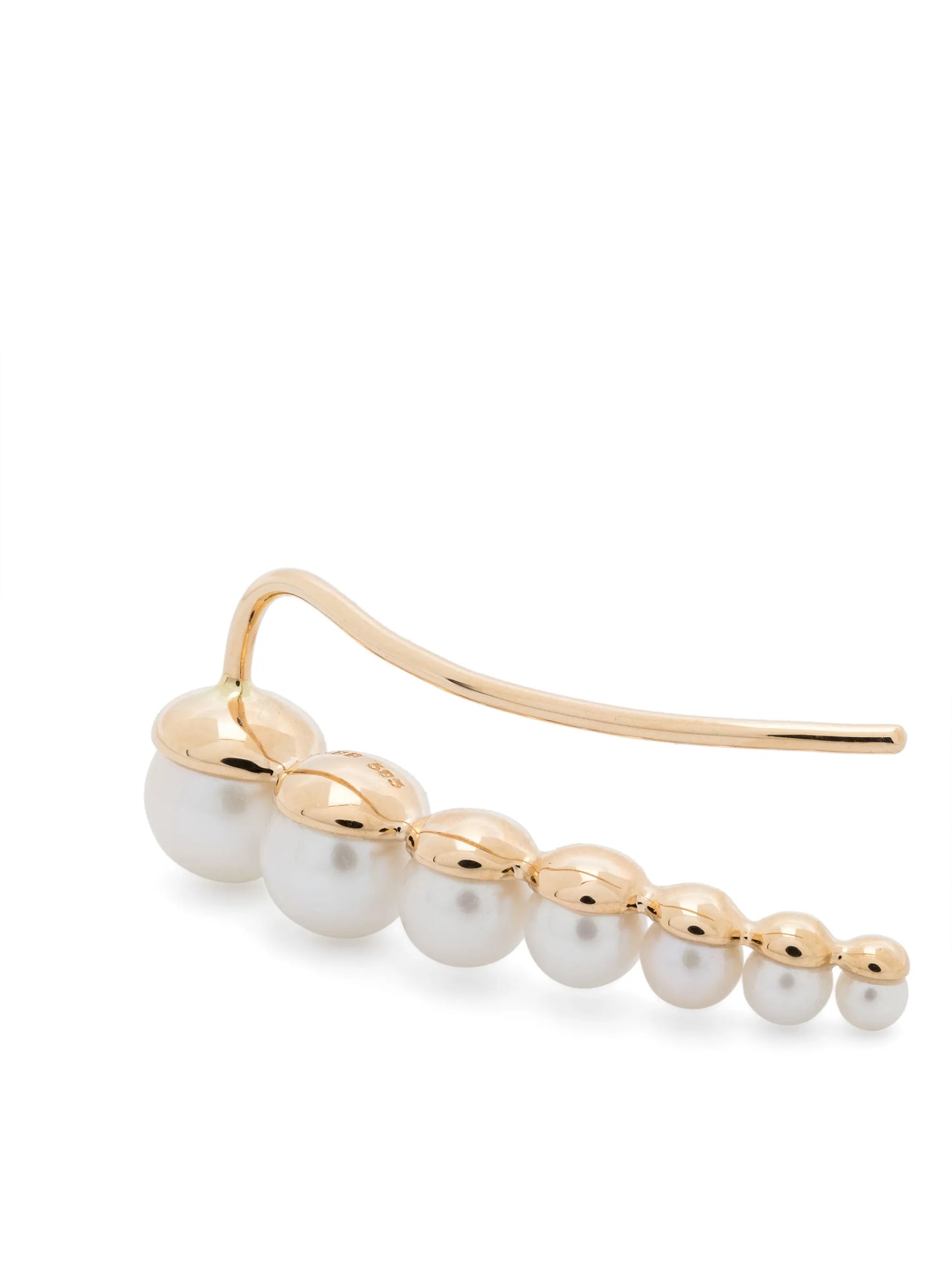 14kt recycled yellow gold Croissant Japonais pearl single earring