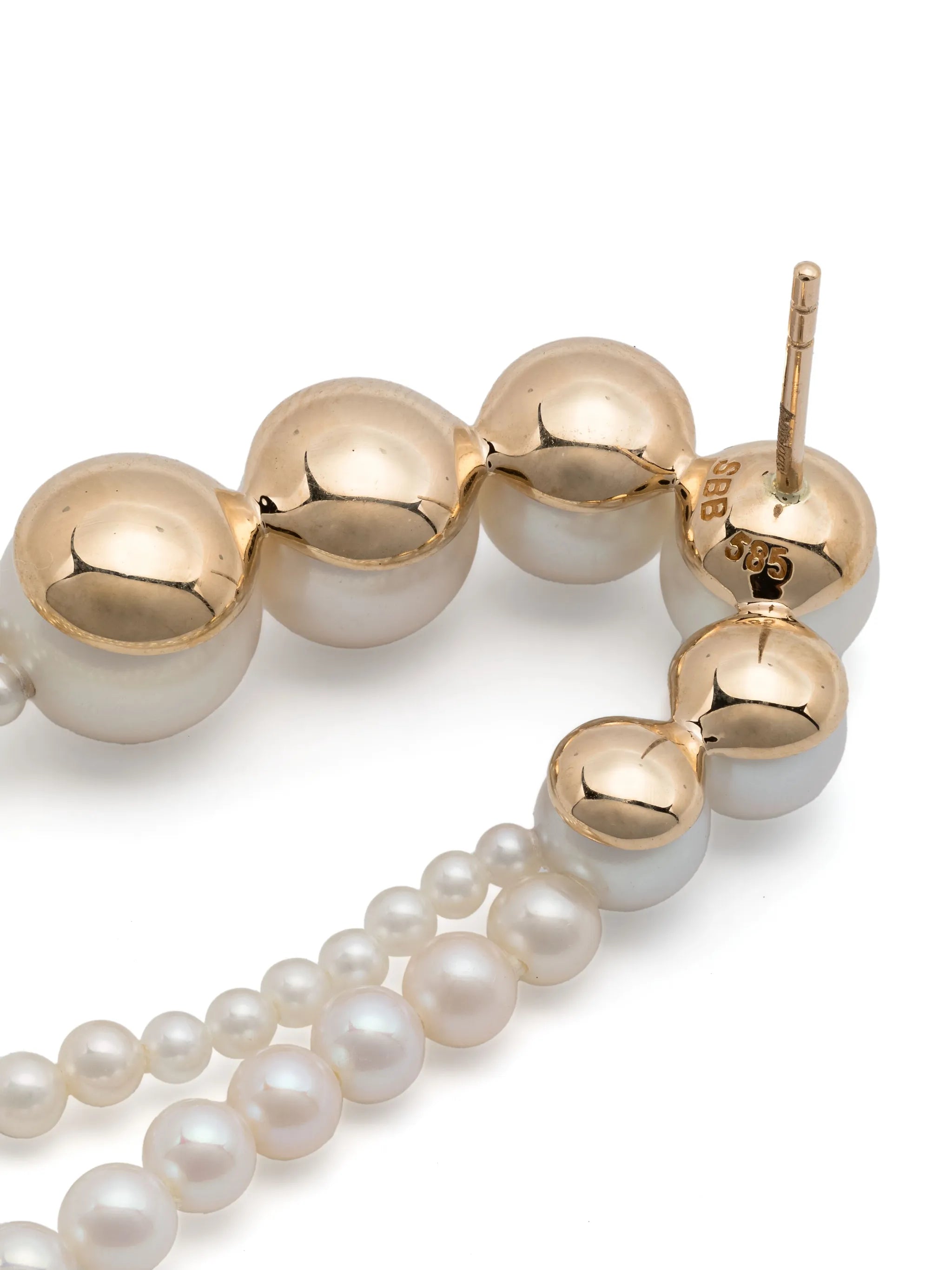 14kt recycled yellow gold Embrassée de Perle single earring