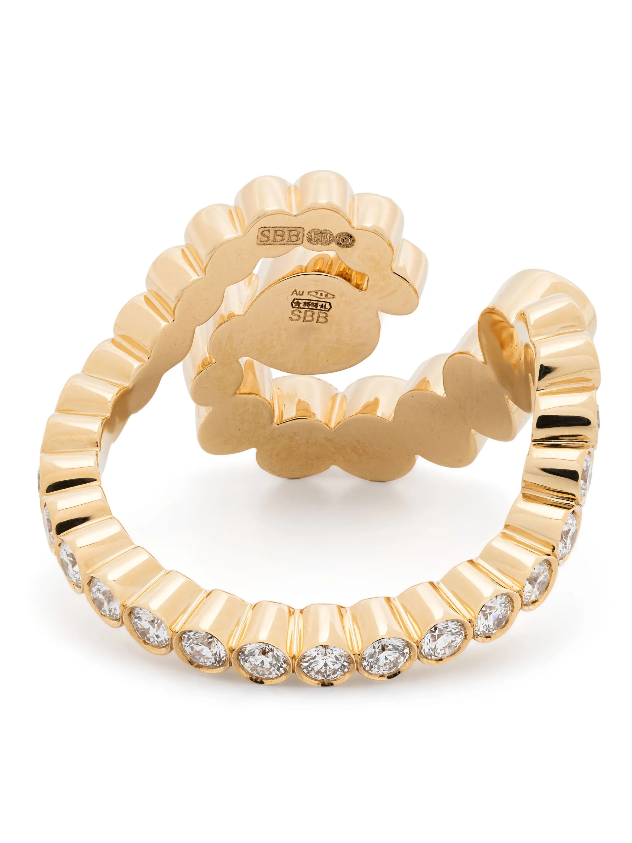 18kt recycled yellow gold Gaia diamond band ring