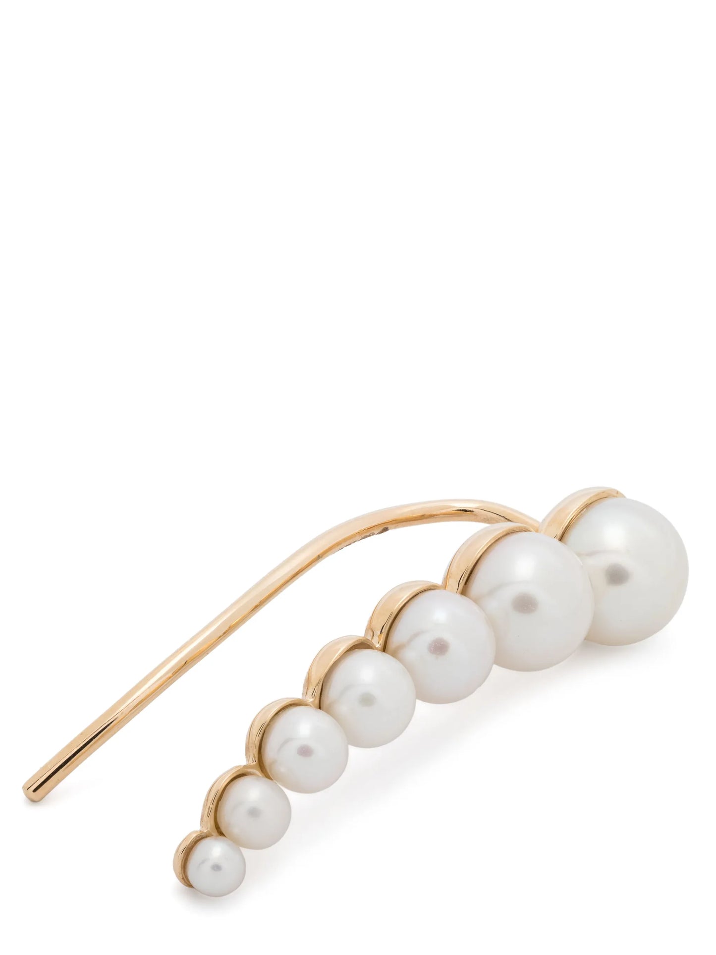 14kt recycled yellow gold Croissant Japonais pearl single earring