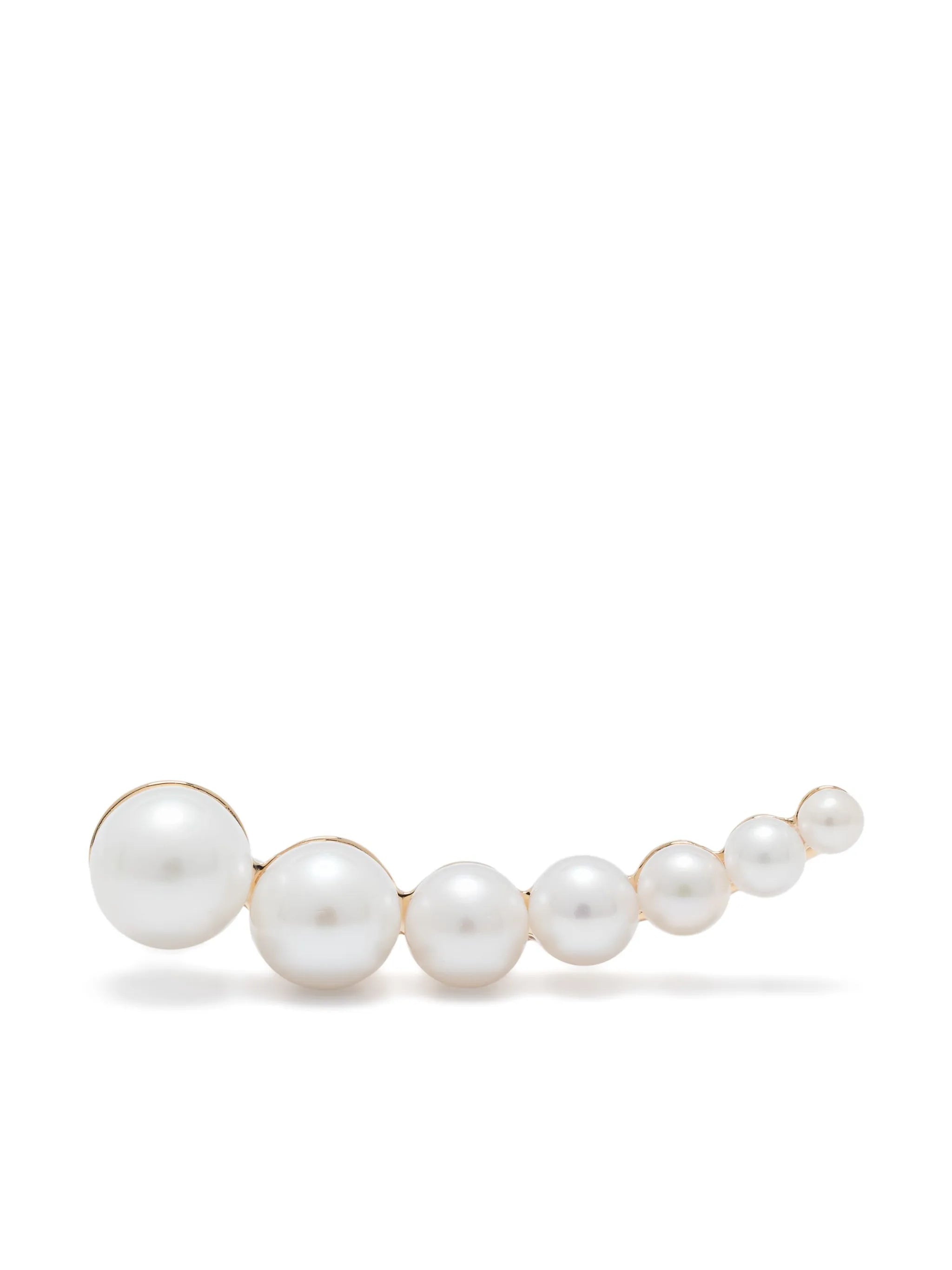 14kt recycled yellow gold Croissant Japonais pearl single earring