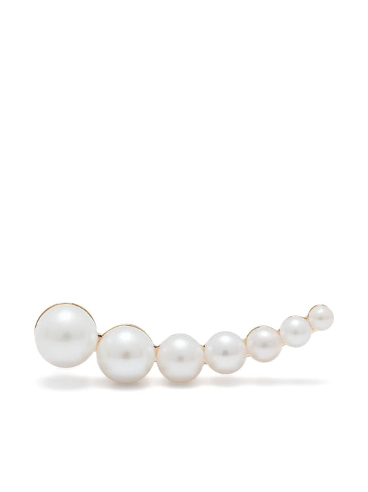 14kt recycled yellow gold Croissant Japonais pearl single earring