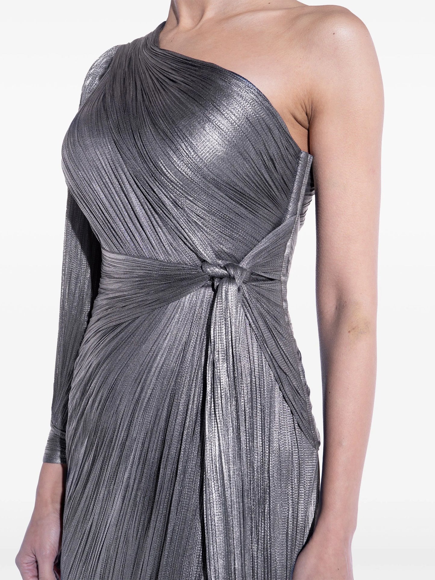 Palmer one-shoulder silk gown