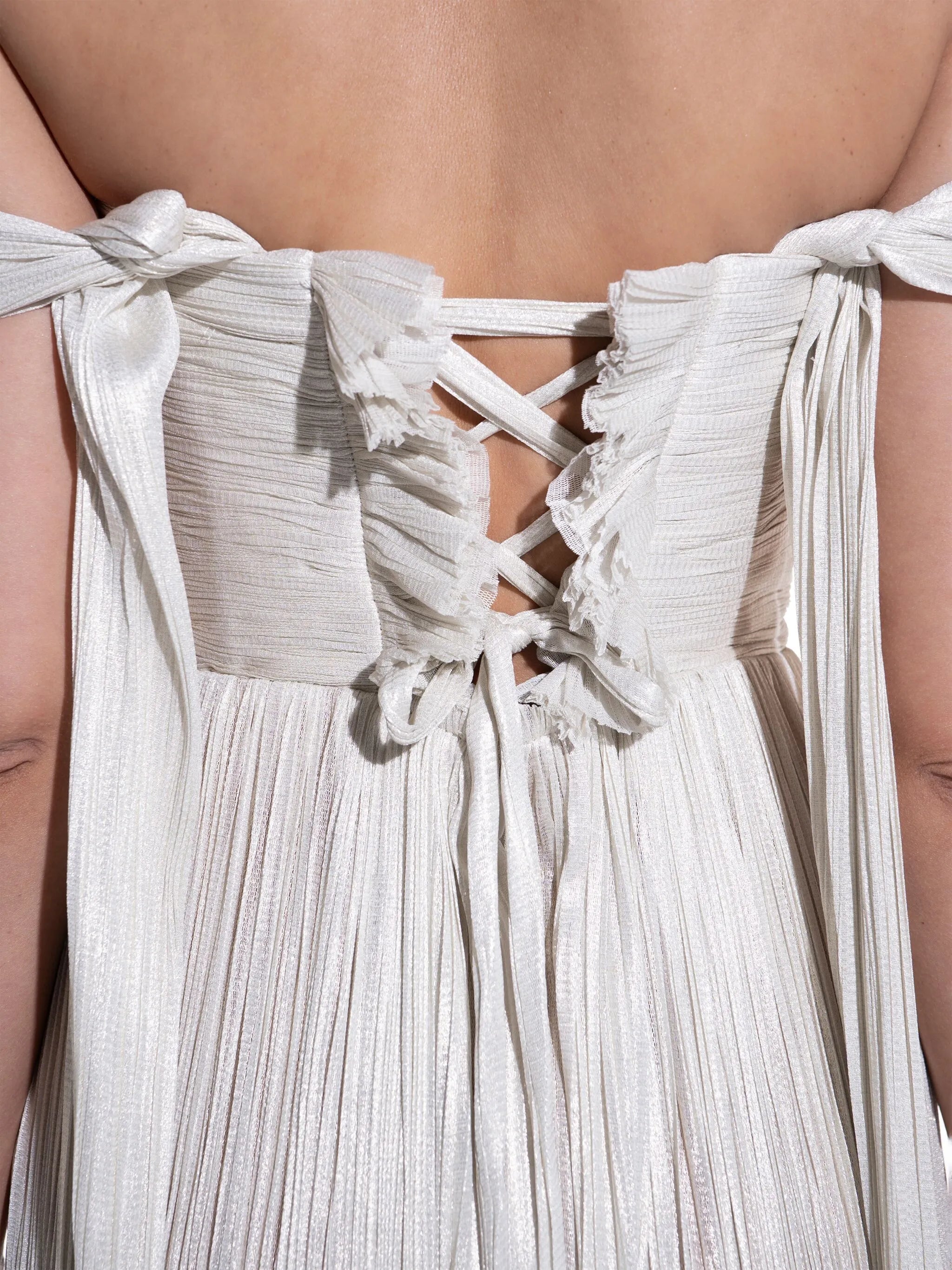 Theia pleated gown