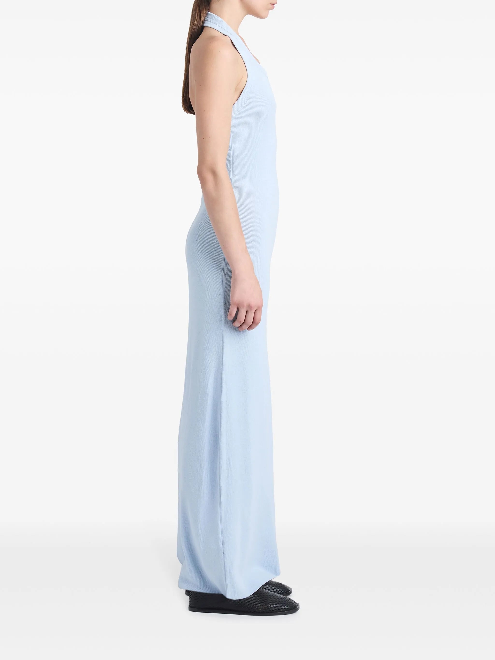 ribbed-knit halterneck dress