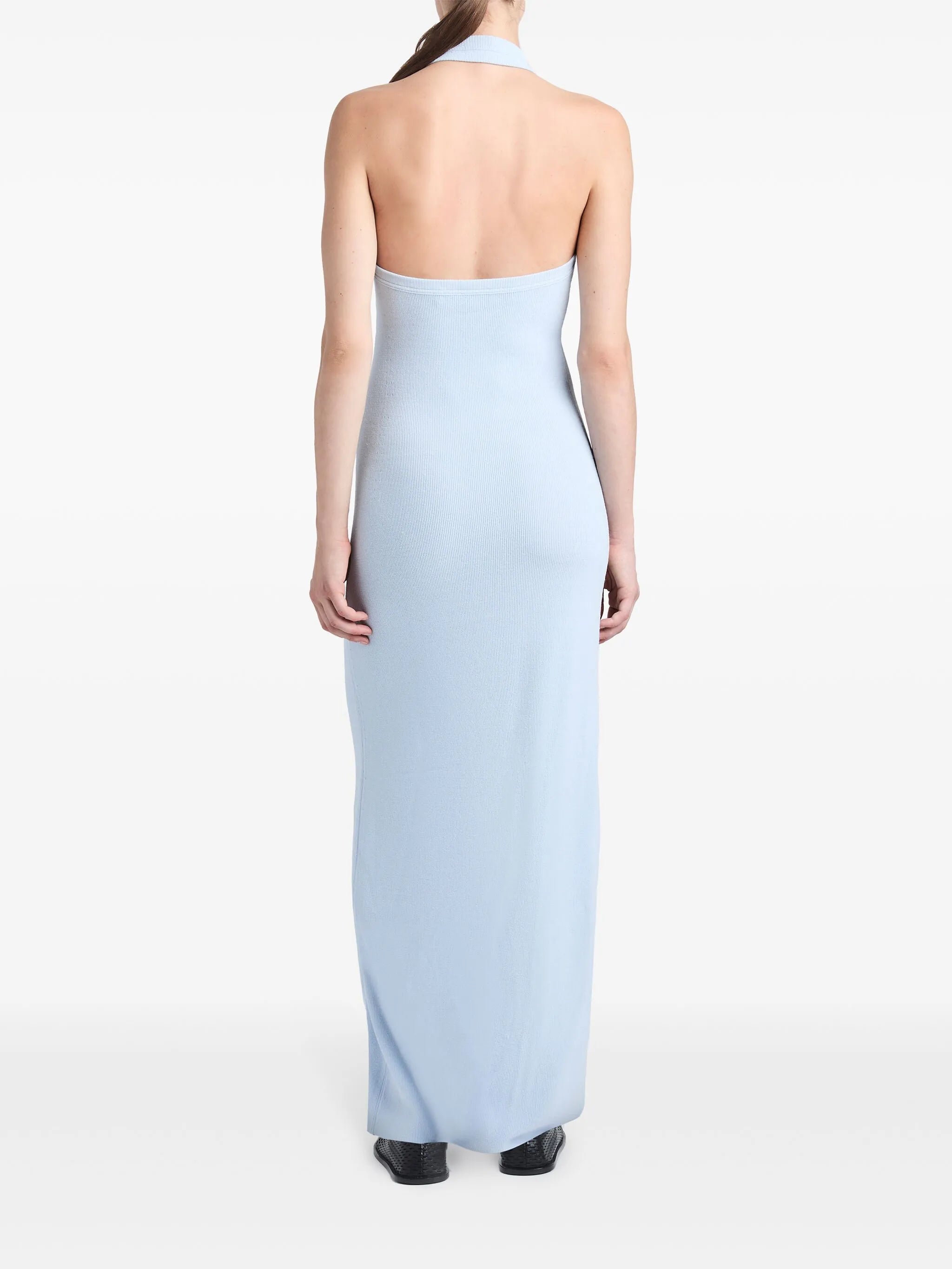 ribbed-knit halterneck dress