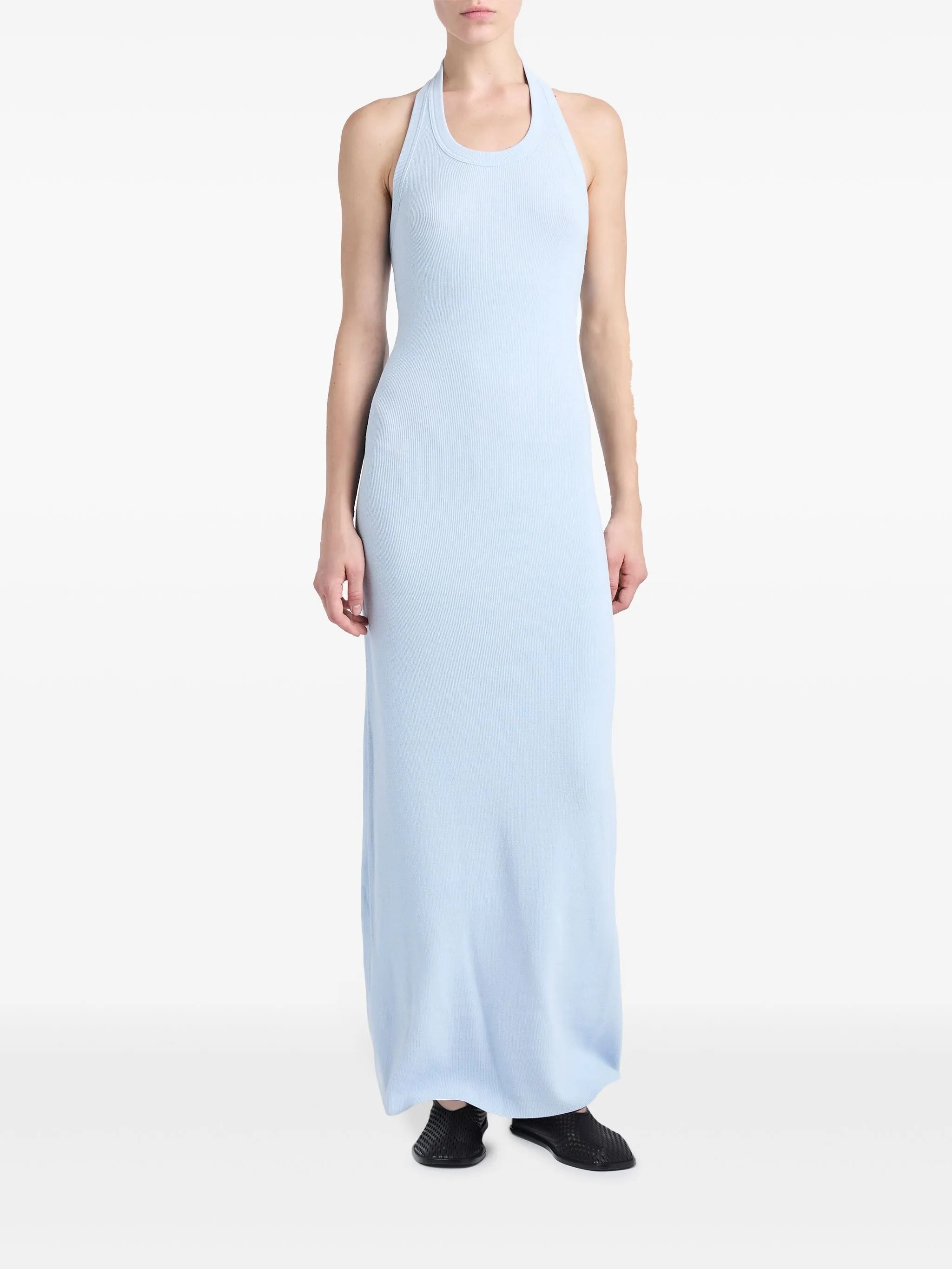 ribbed-knit halterneck dress