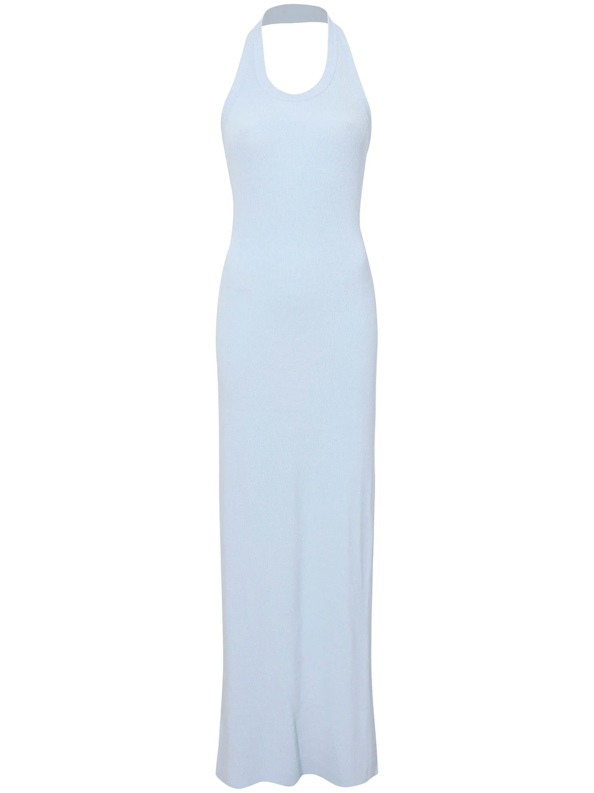 ribbed-knit halterneck dress