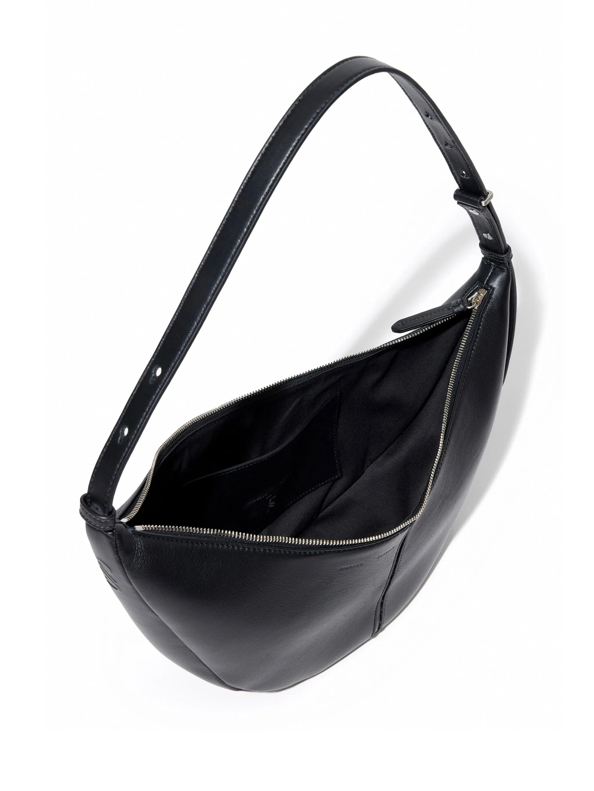 Slide leather shoulder bag