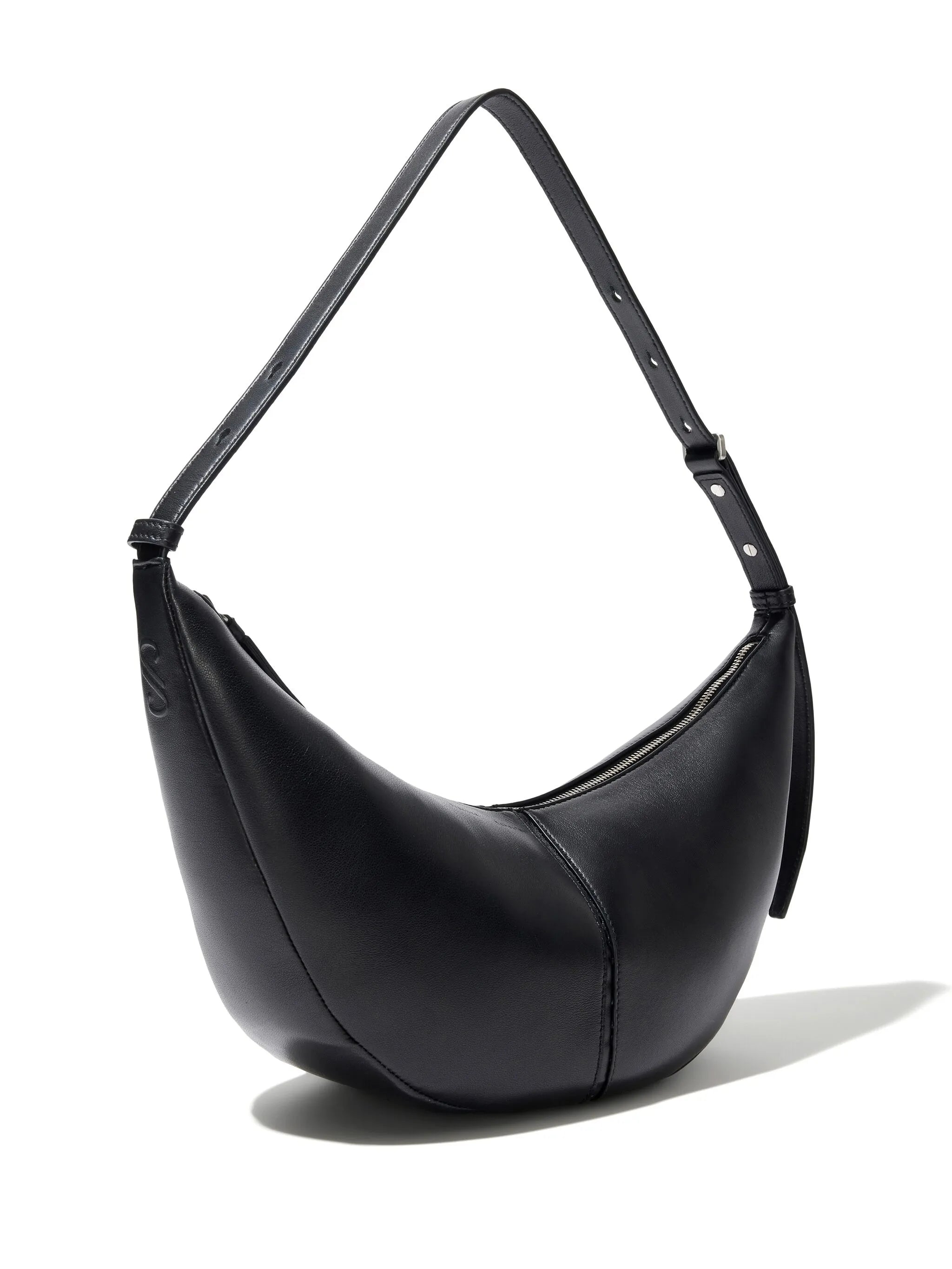 Slide leather shoulder bag